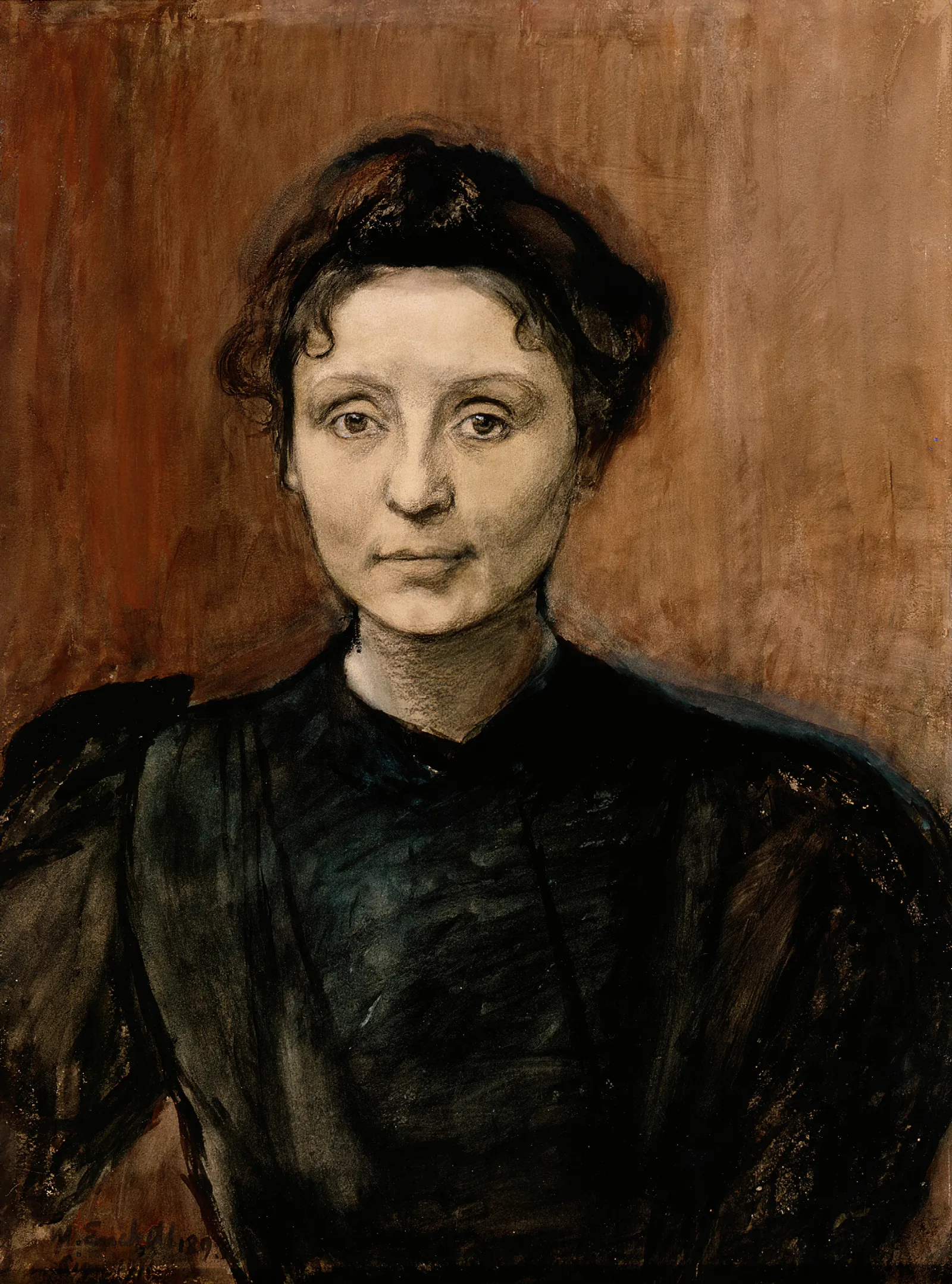 Portrait Of Sculptor Madeleine Jouvray Wall Art by Magnus Enckell - Canvas Print