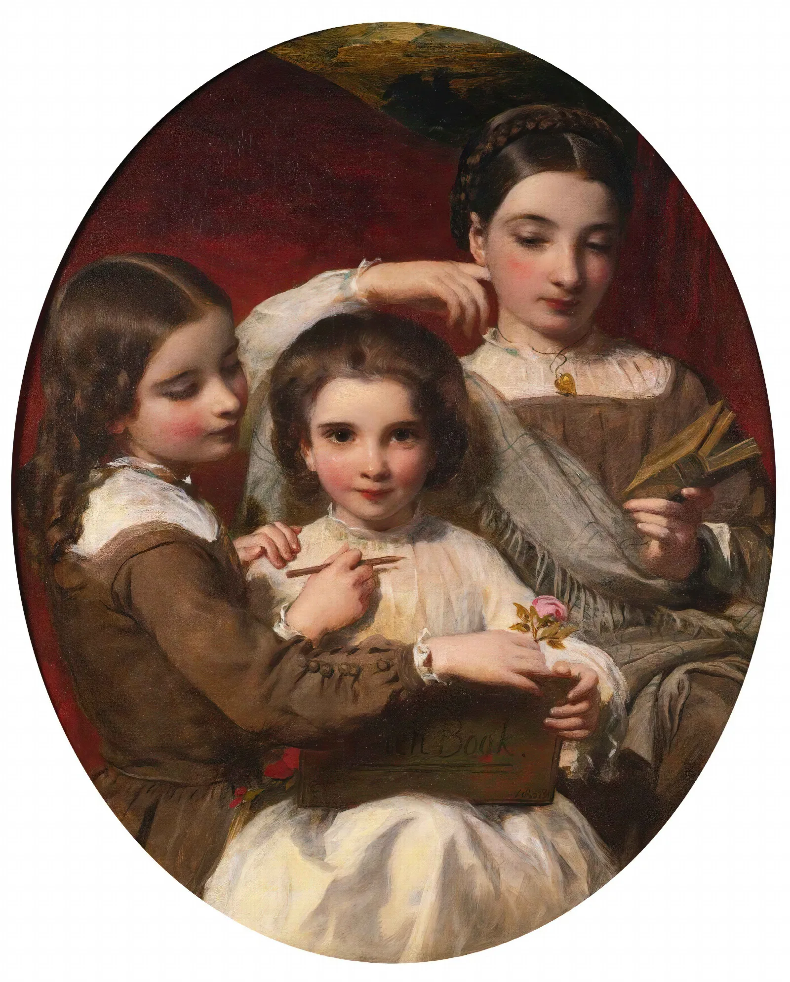 Portrait Of The Russell Sisters Wall Art by James Sant - Canvas Print
