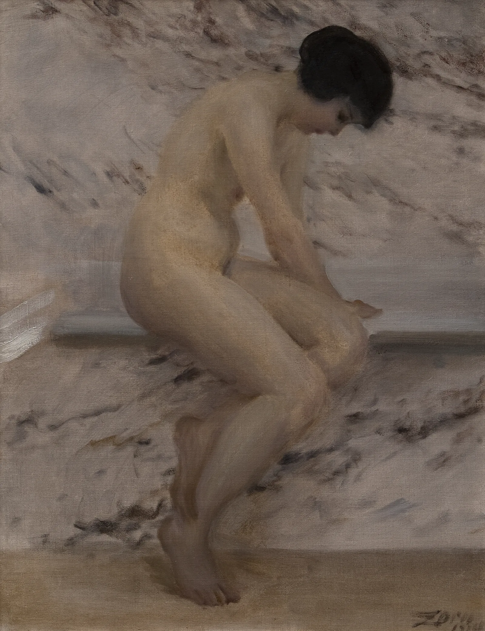 At The Bathtub Wall Art by Anders Zorn - Canvas Print