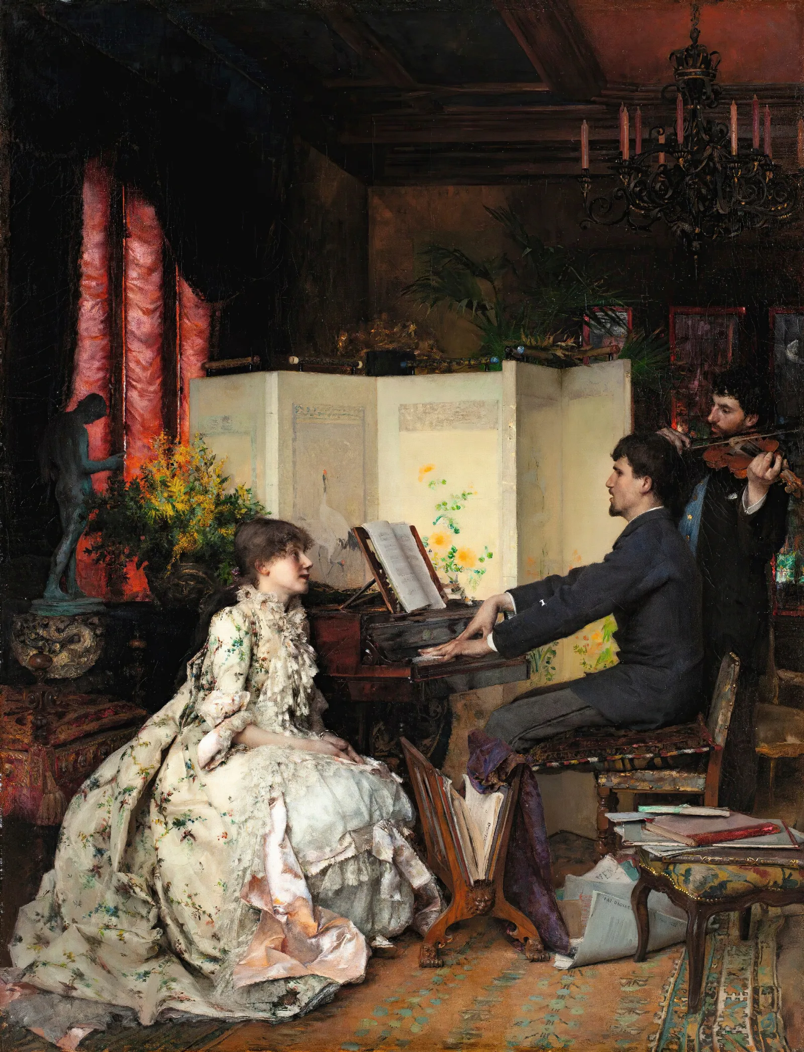 The Duet 4 Wall Art by Pascal-Adolphe-Jean Dagnan-Bouveret - Canvas Print