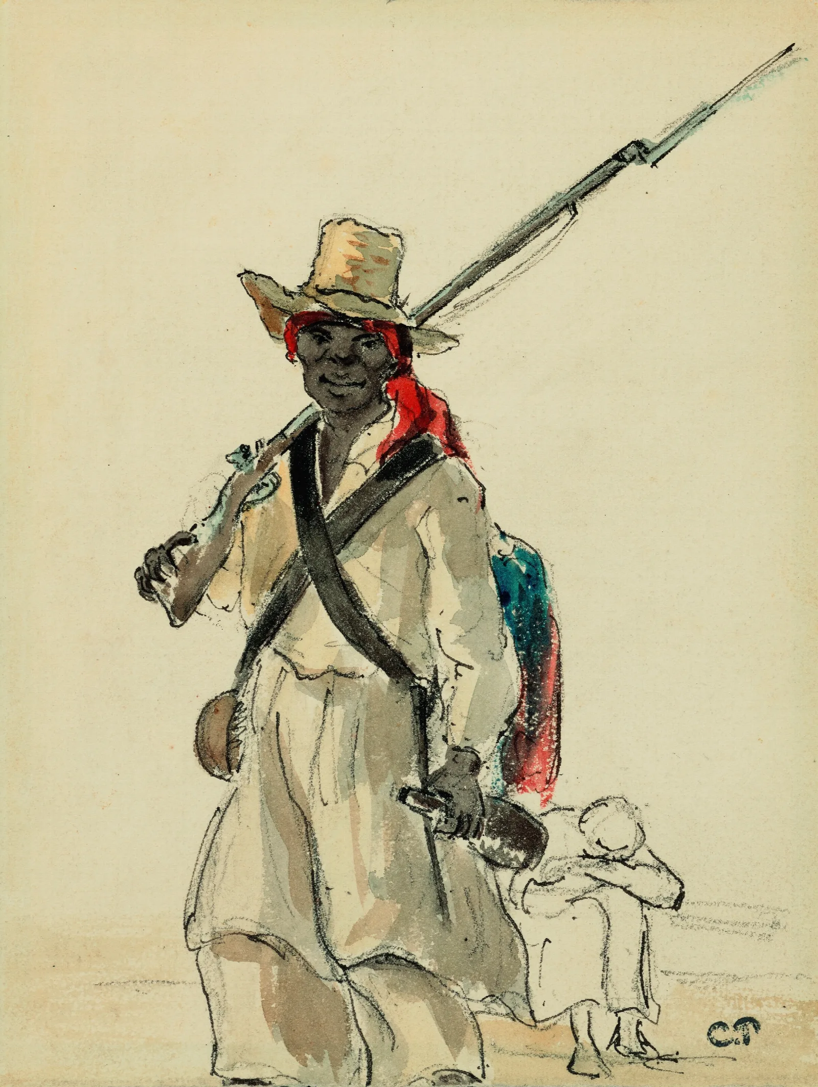 Venezuelien Au Fusil Wall Art by Camille Pissarro - Canvas Print