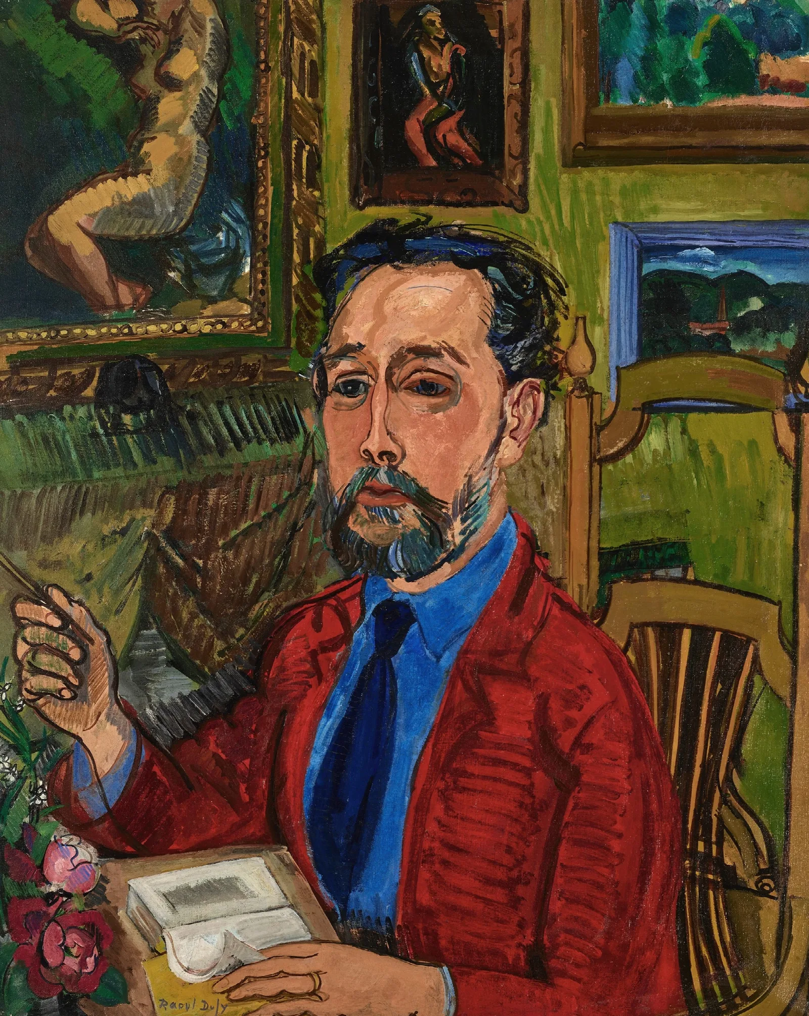 Portrait Du Poete Joachim Gasquet Wall Art by Raoul Dufy - Canvas Print
