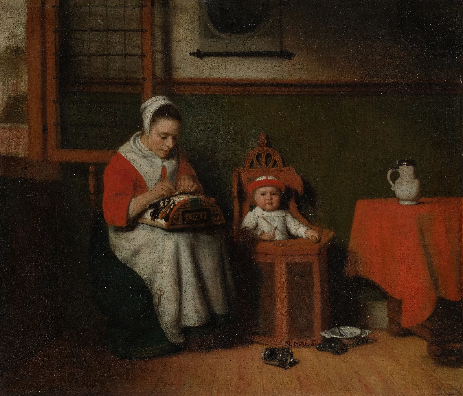 The Lacemaker Wall Art by Nicolaes Maes - Canvas Print
