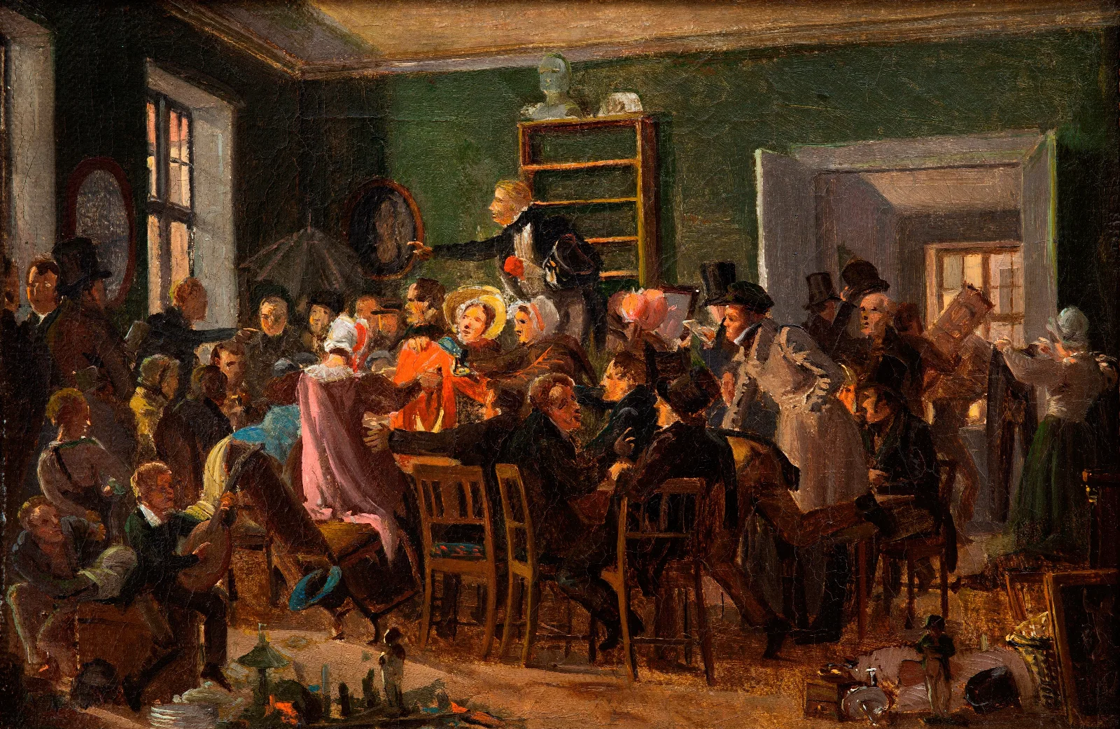 Scene From An Auction Wall Art by Wilhelm Marstrand - Canvas Print