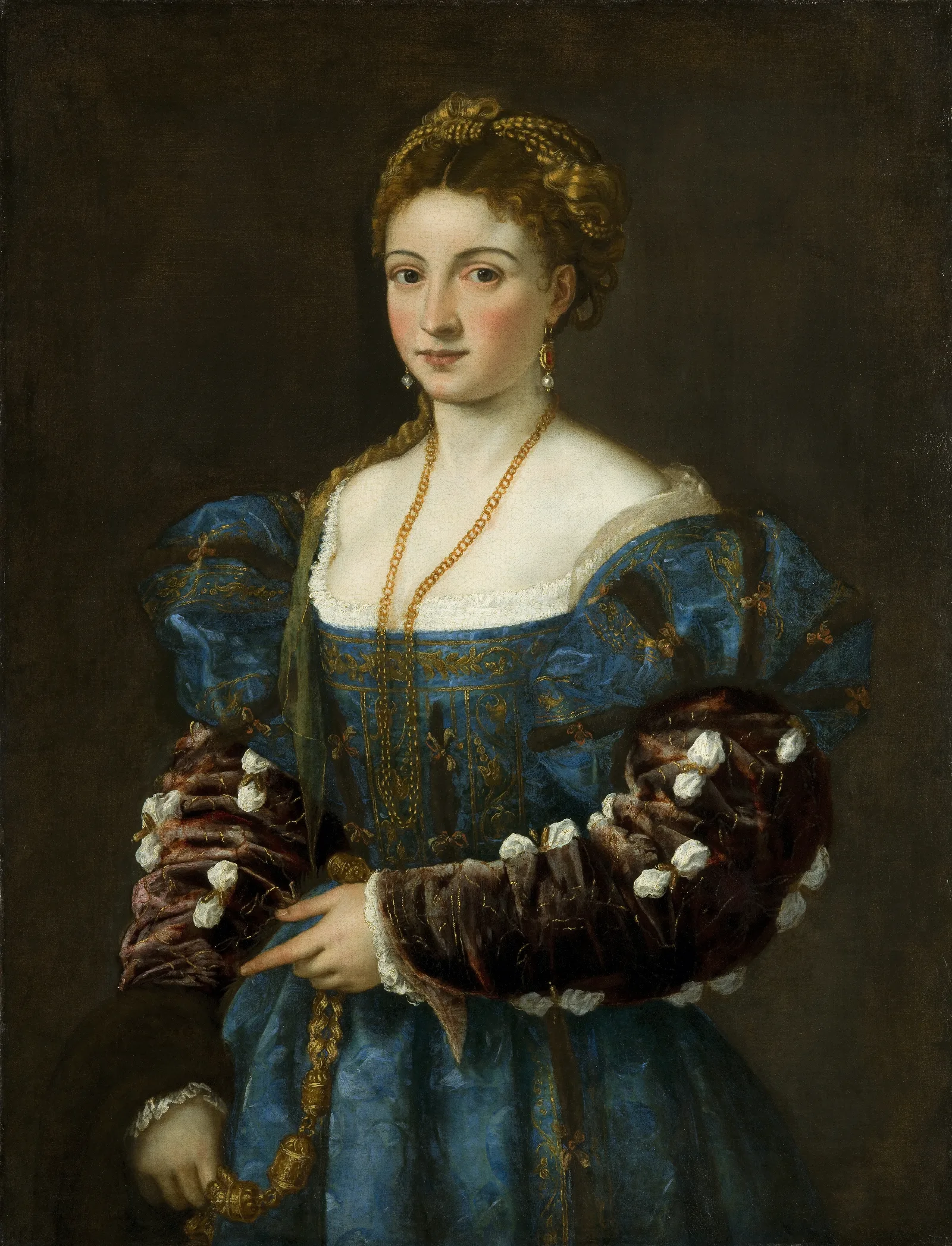 Portrait Of A Lady La Bella Wall Art by Titian - Canvas Print