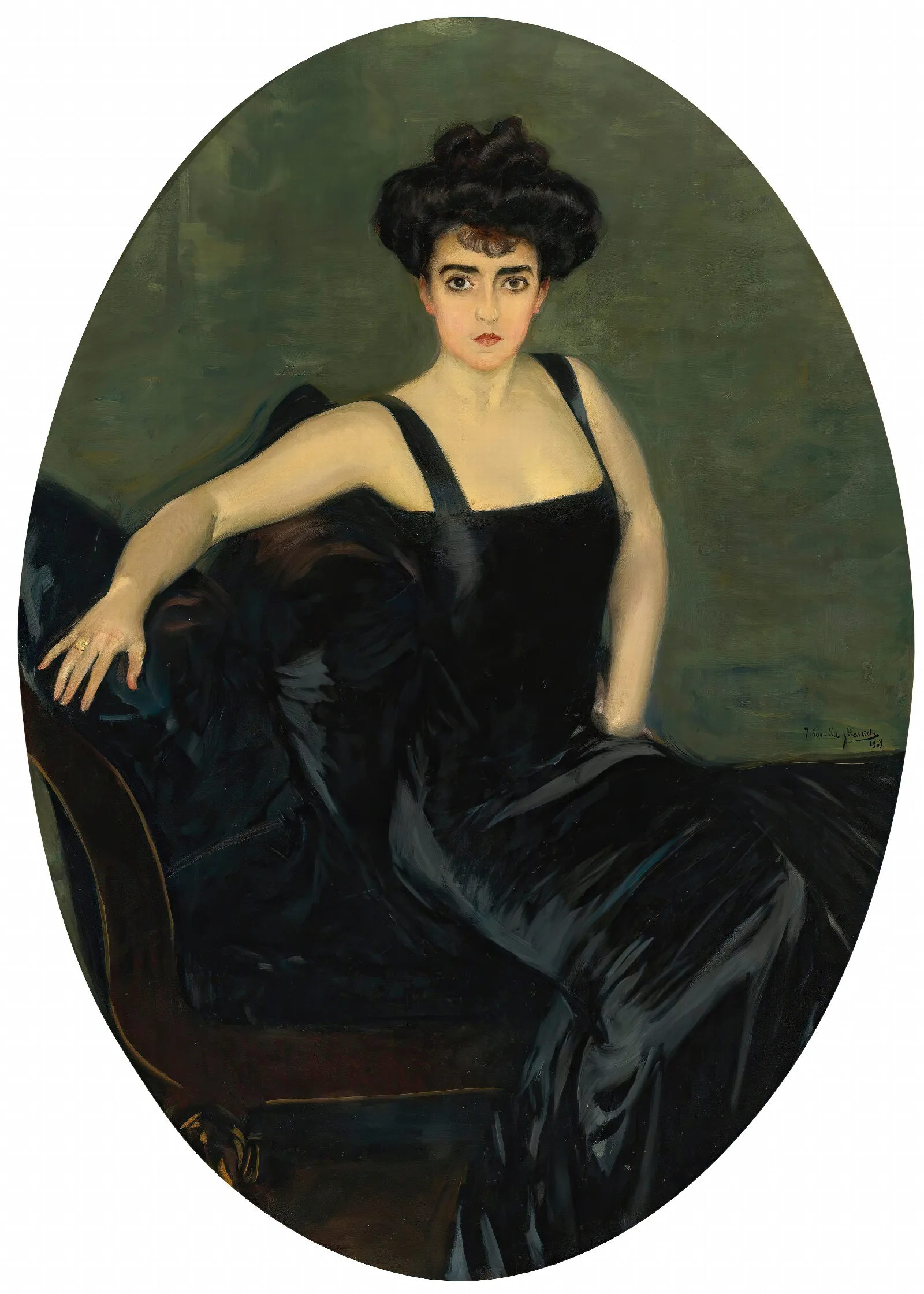 Portrait Of Mrs Esperanza Conill De Zanetti Wall Art by Joaquín Sorolla - Canvas Print