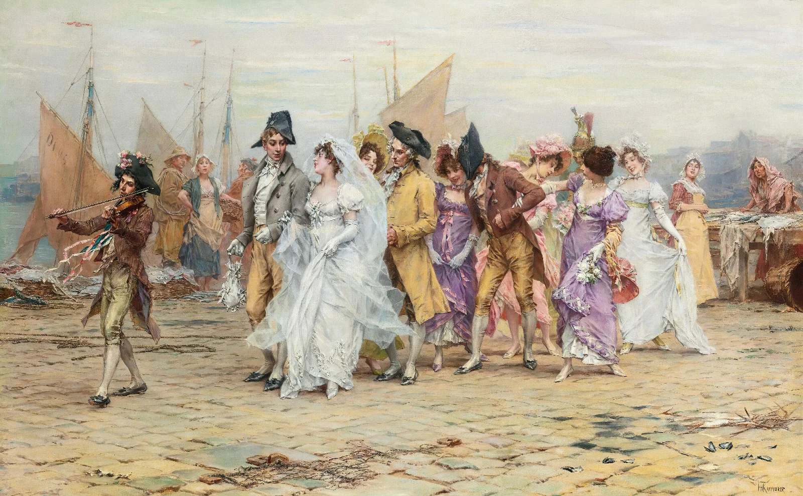 The Wedding Procession Wall Art by Frederik Hendrik Kaemmerer - Canvas Print