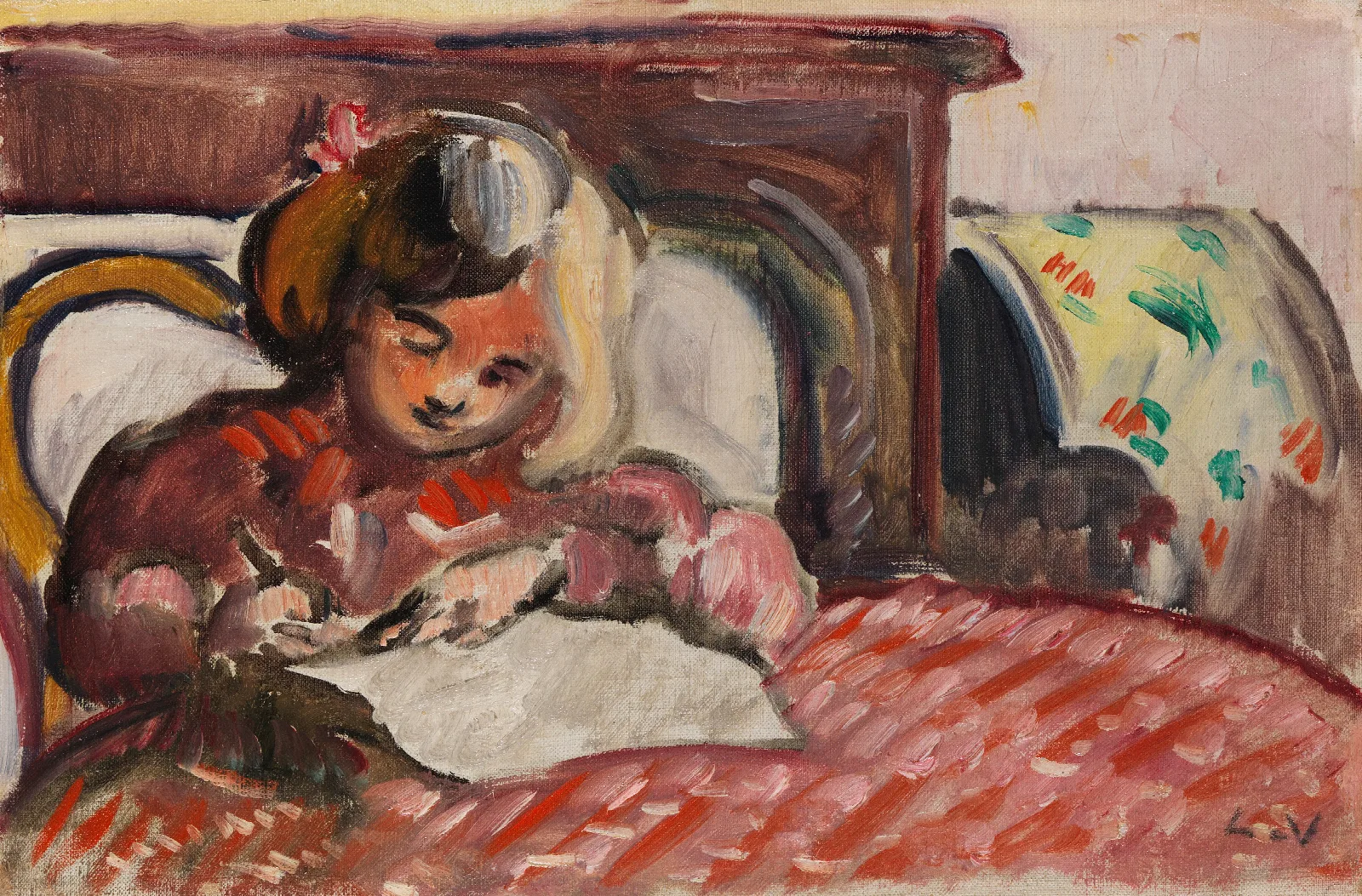 Enfant Ecrivant Wall Art by Louis Valtat - Canvas Print