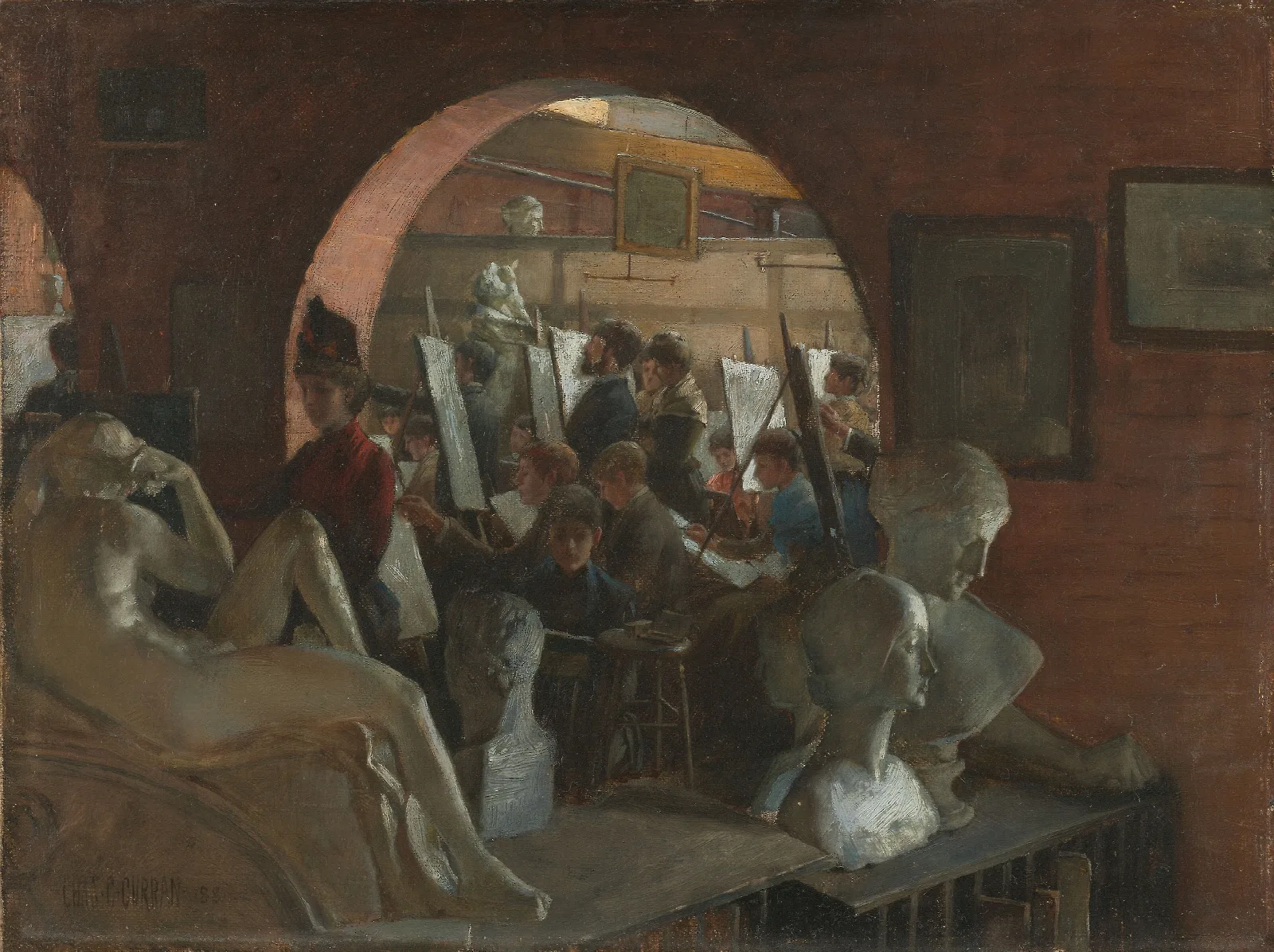 An Alcove In The Art Students League Wall Art by Charles Courtney Curran - Canvas Print