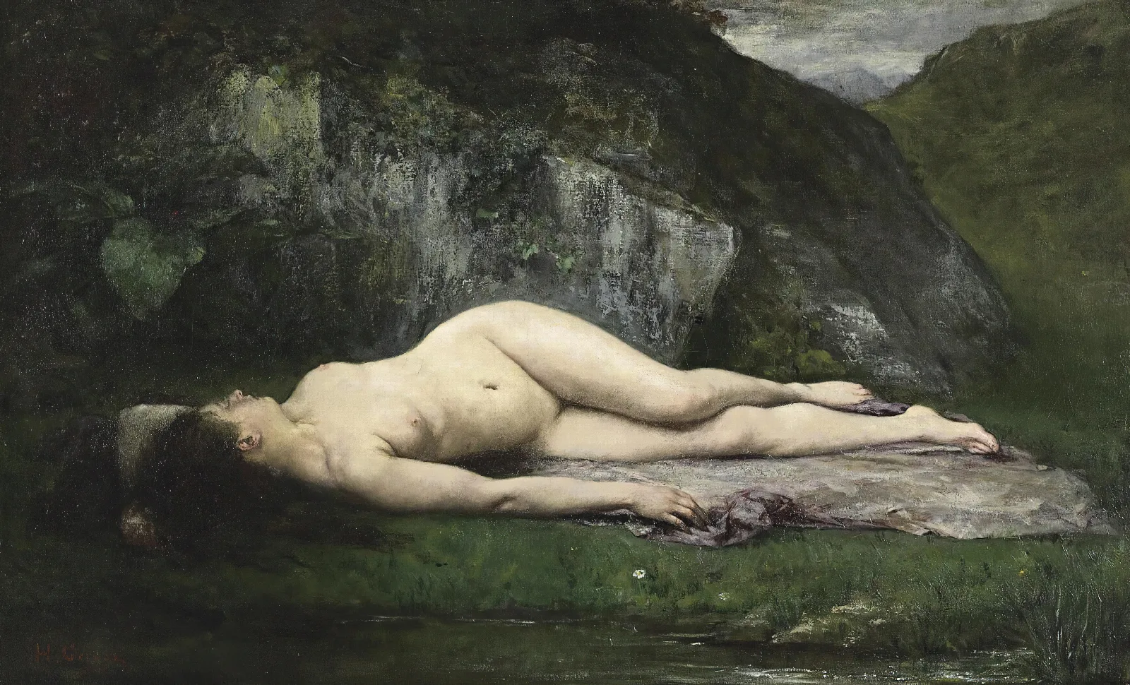 A Sleeping Bather Wall Art by Henri Gervex - Canvas Print
