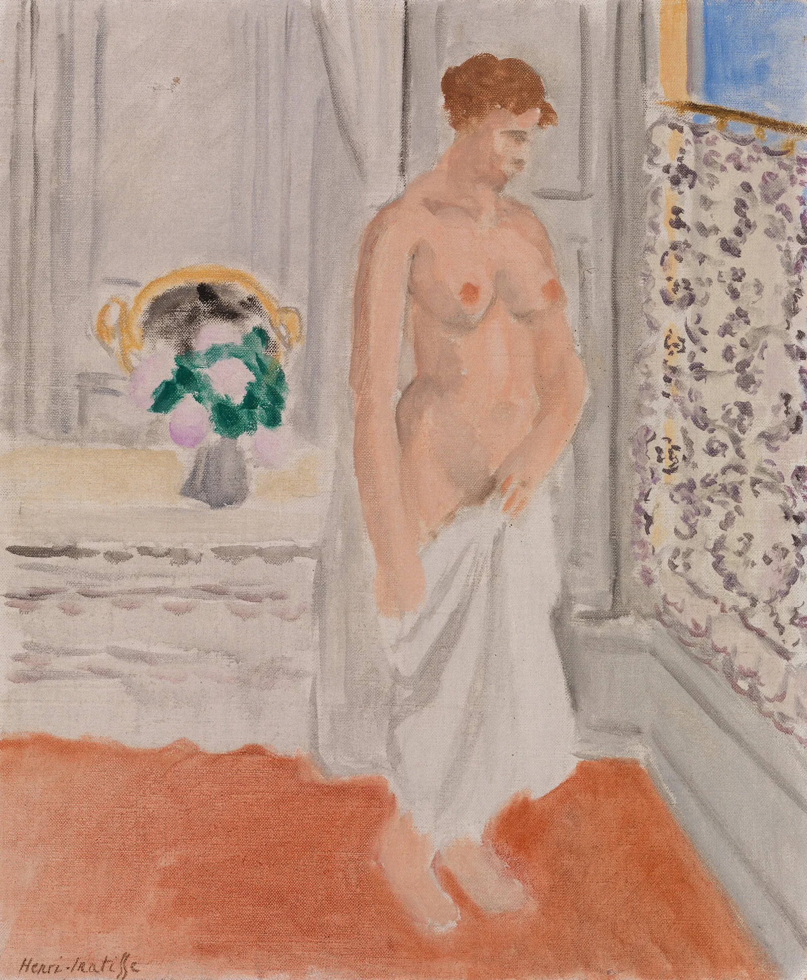 Standing Nude Near Window Wall Art by Henri Matisse - Canvas Print