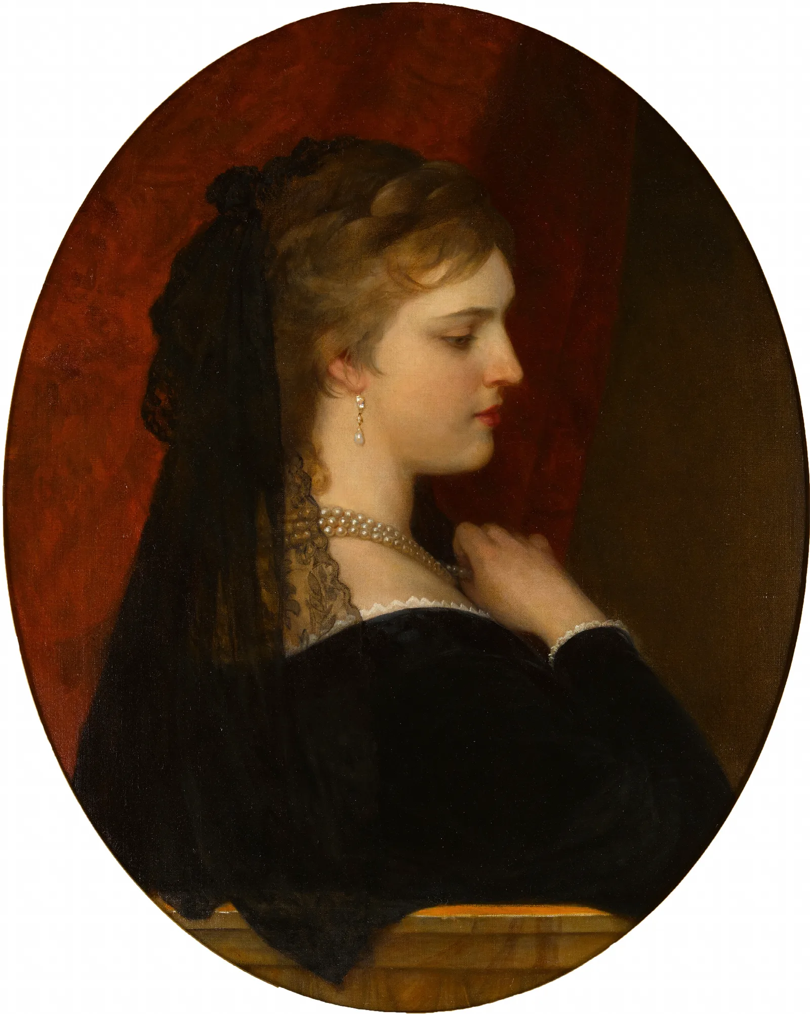 A Venetian Lady Wall Art by Eugen von Blaas - Canvas Print