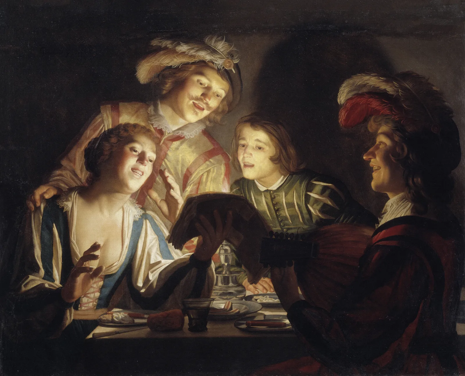 Musical Group By Candlelight Wall Art by Gerard van Honthorst - Canvas Print