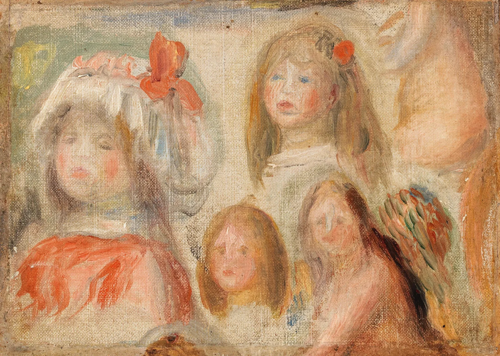 Etude De Jeunes Filles Wall Art by Pierre-Auguste Renoir - Canvas Print