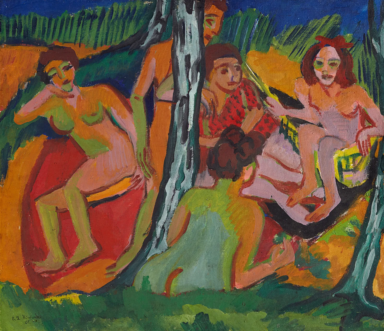 Forest Scene Moritzburg Lakes Wall Art by Ernst Ludwig Kirchner - Canvas Print