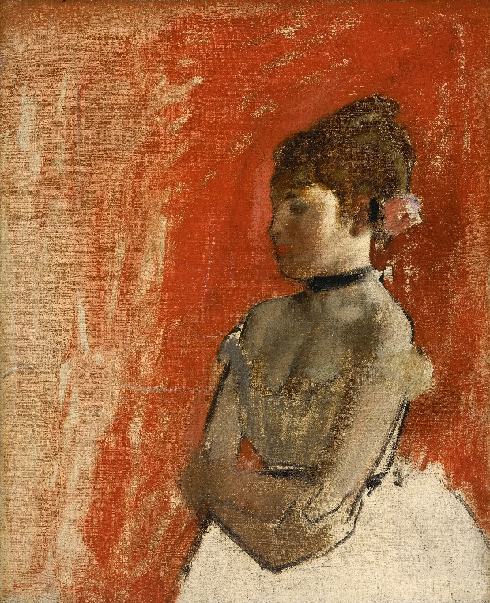 Ballet Dancer With Arms Crossed Wall Art by Edgar Degas - Canvas Print