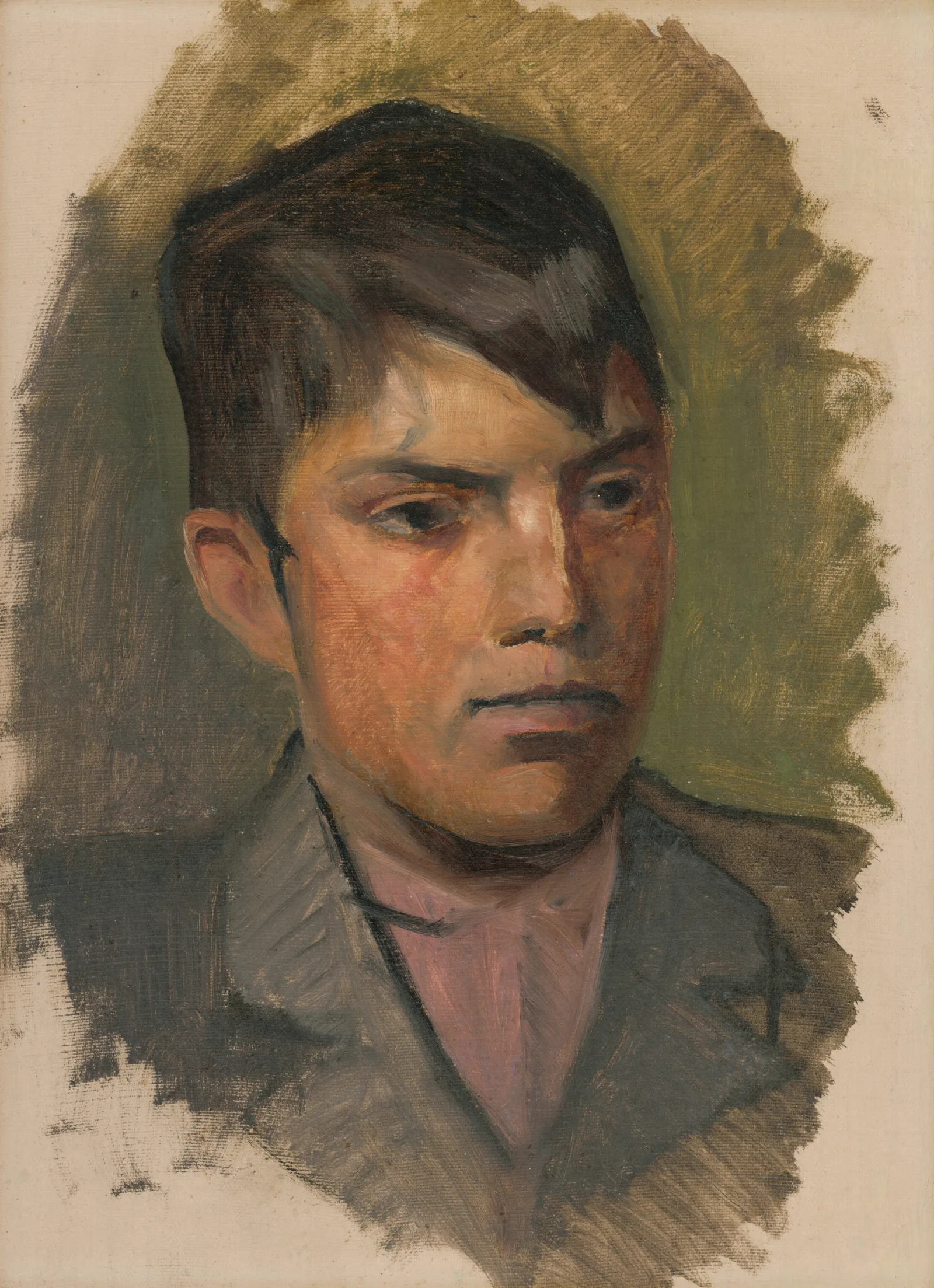 Head Study Of A Boy In A Pink Shirt Wall Art by Ladislav Mednyánszky - Canvas Print