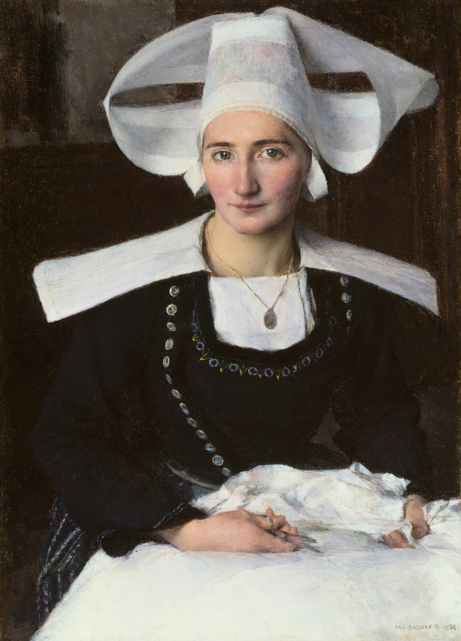 Woman From Brittany Wall Art by Pascal-Adolphe-Jean Dagnan-Bouveret - Canvas Print