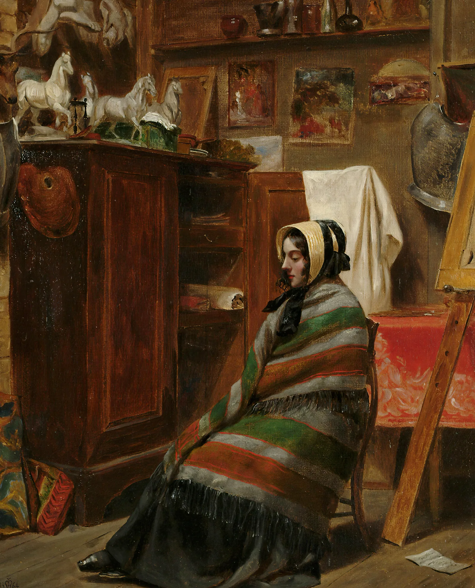 Model In A Cluttered Studio Wall Art by William Powell Frith - Canvas Print