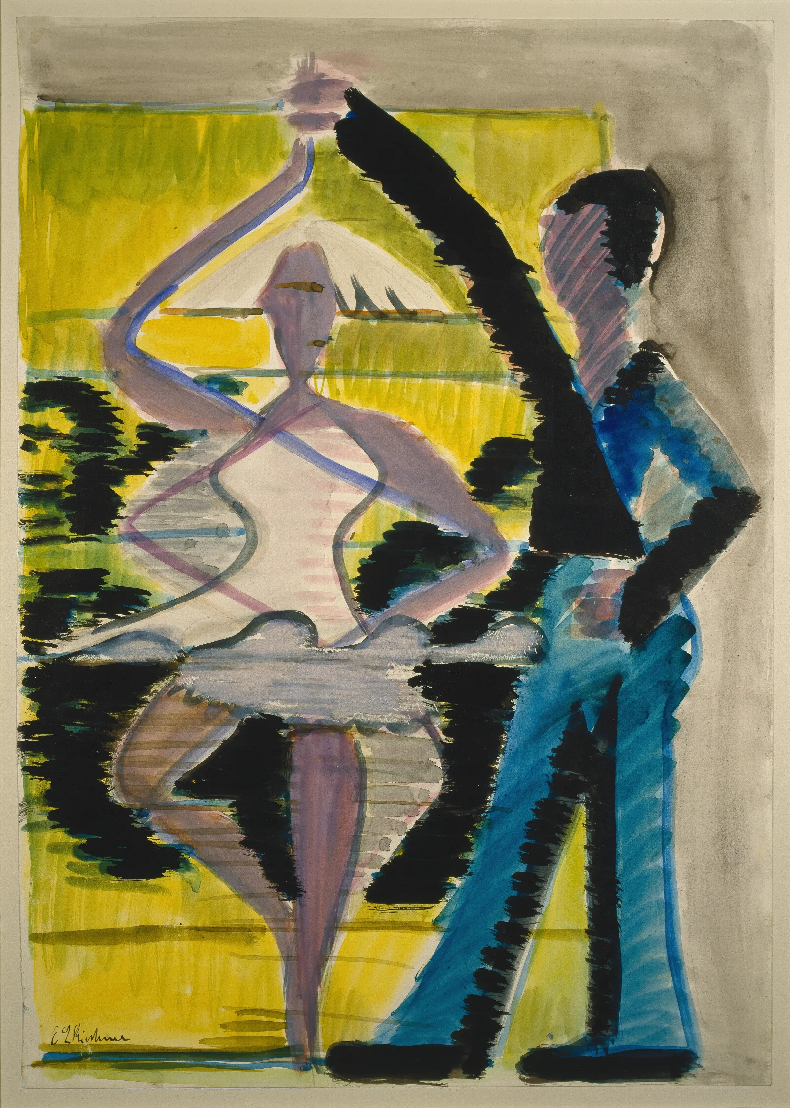 Pirouetting Dancer Wall Art by Ernst Ludwig Kirchner - Canvas Print