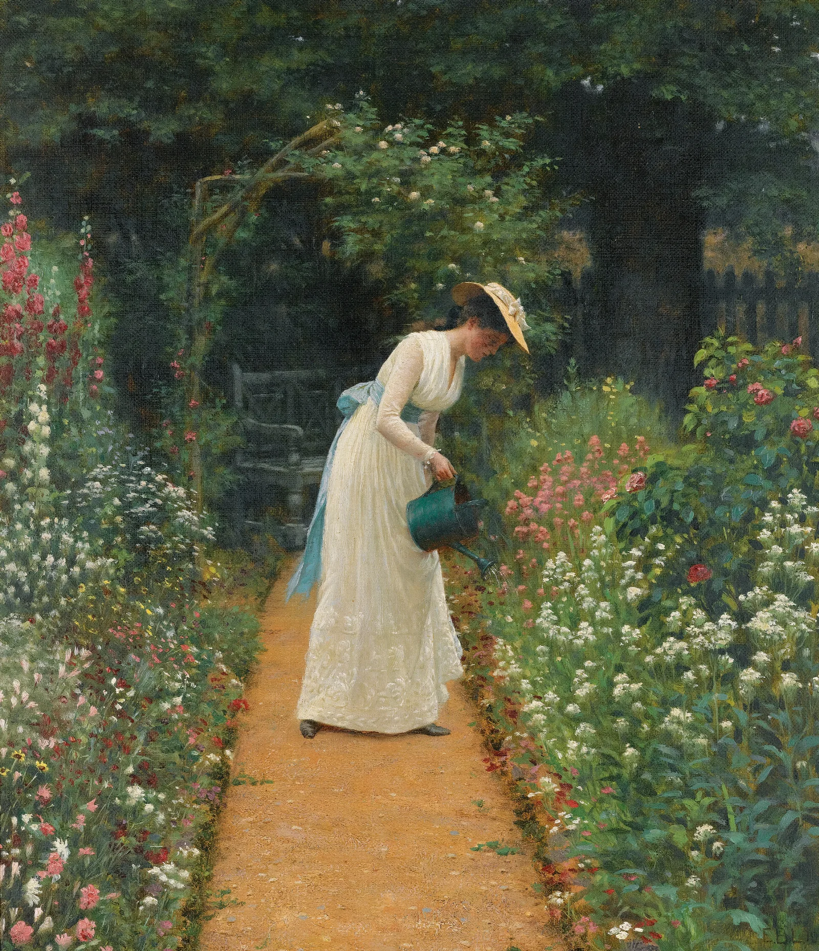 My Ladys Garden Wall Art by Edmund Blair Leighton - Canvas Print