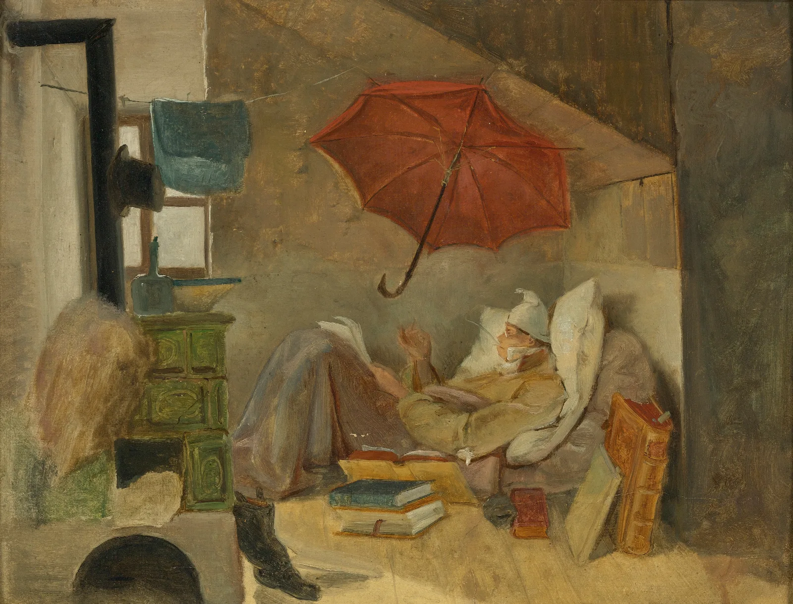Der Arme Poet The Poor Poet Wall Art by Carl Spitzweg - Canvas Print