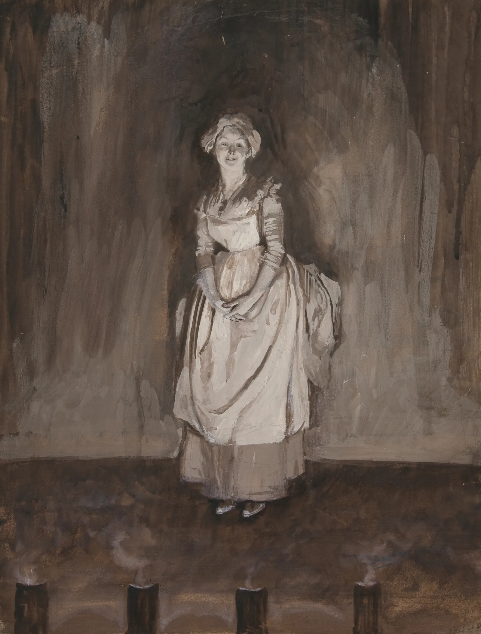 Study For Epilogue Illustration For Oliver Goldsmiths She Stoops To Conquer Wall Art by Edwin Austin Abbey - Canvas Print