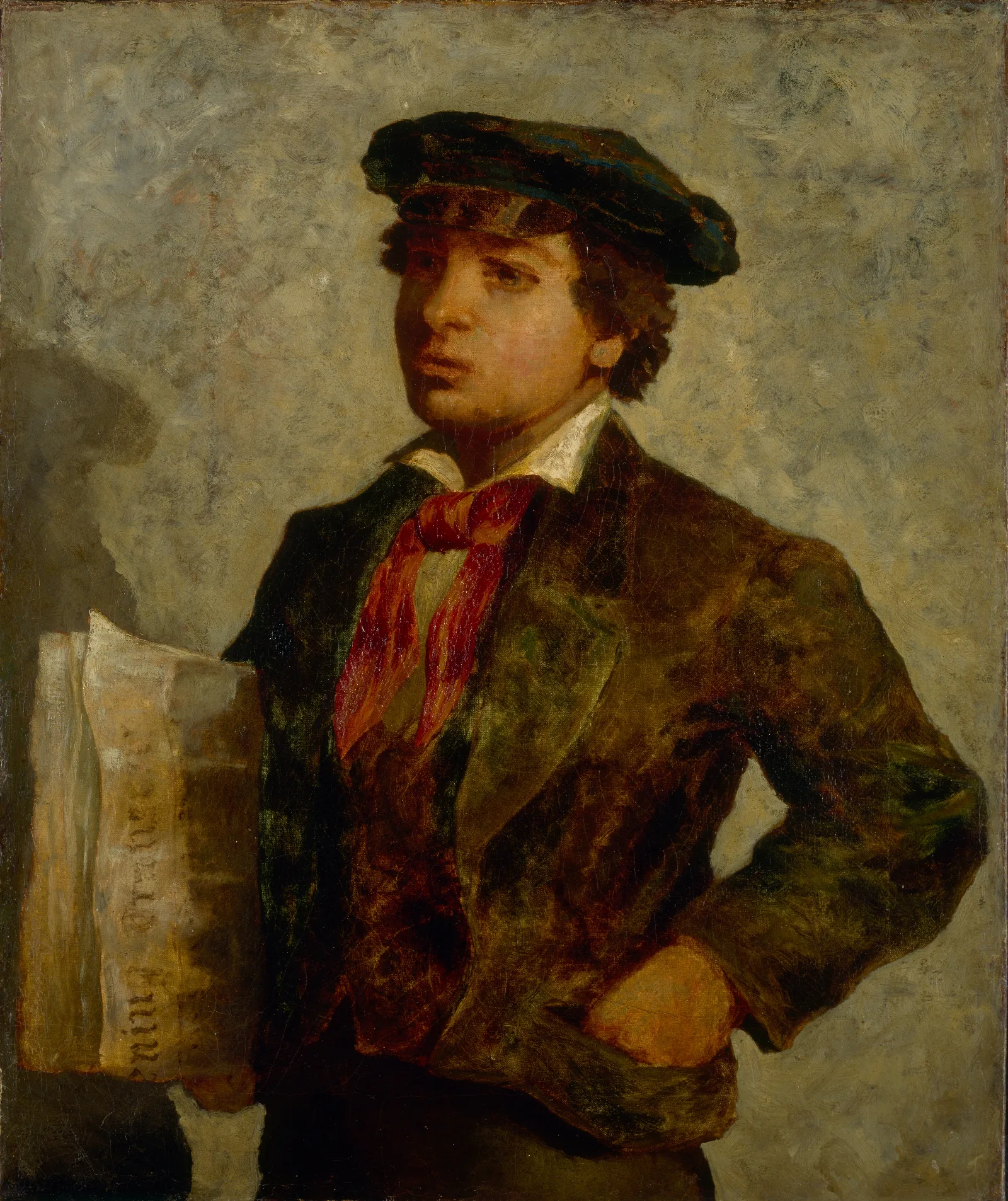 Newspaper Boy Wall Art by Edward Mitchell Bannister - Canvas Print