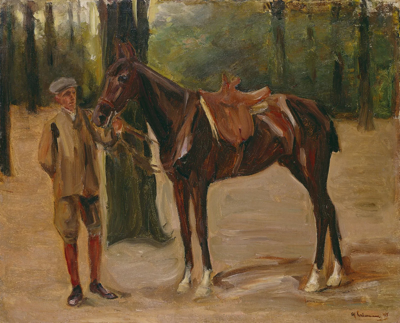 Reitknecht Mit Pferd Wall Art by Max Liebermann - Canvas Print