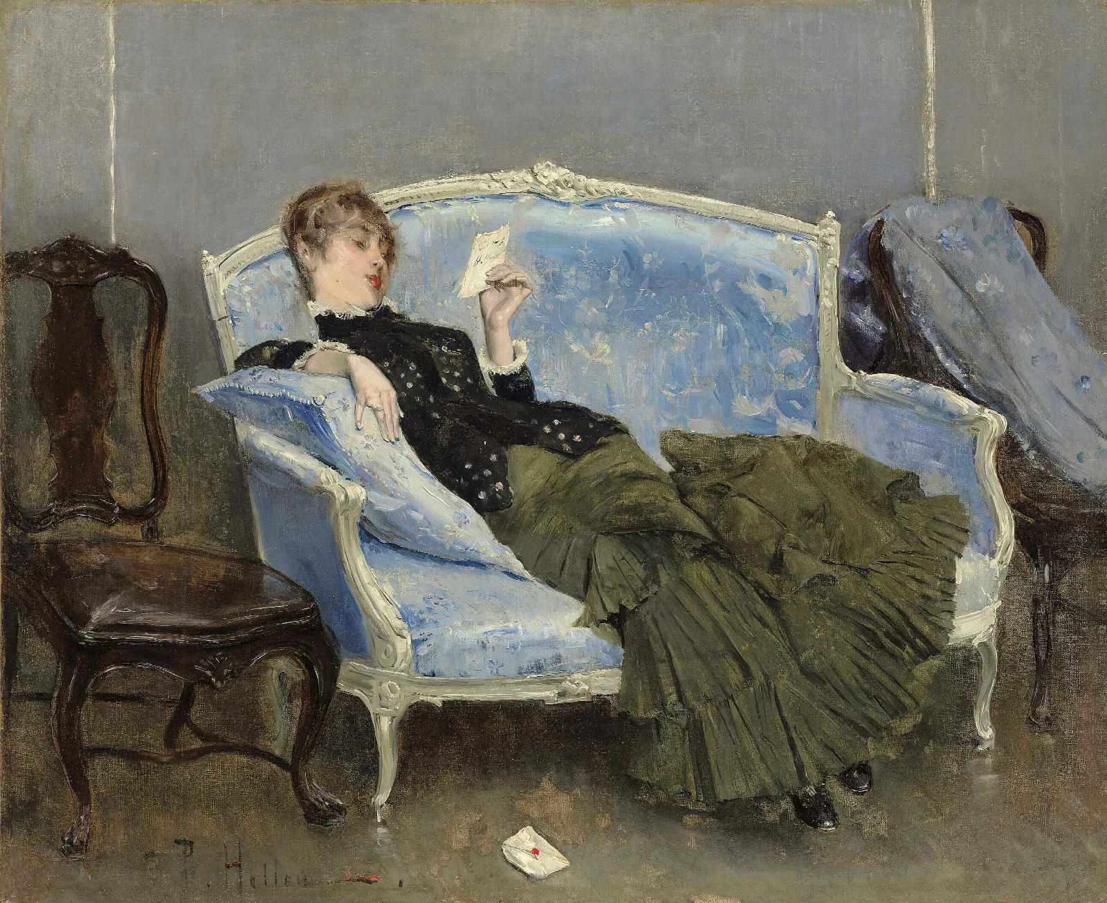 La Lettre 2 Wall Art by Paul César Helleu - Canvas Print