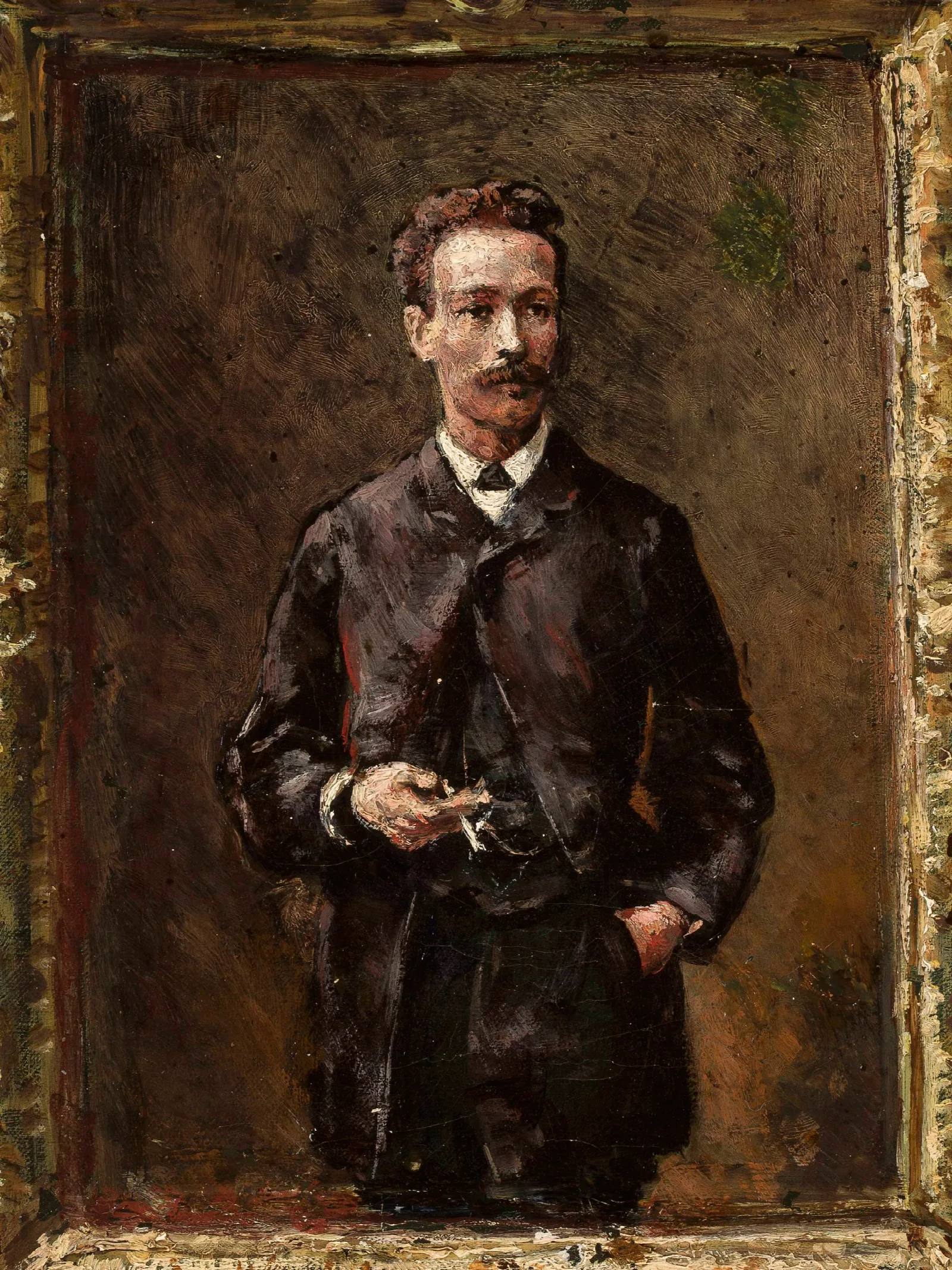 Portrait Of Artur Gruszecki Sketch Wall Art by Aleksander Gierymski - Canvas Print