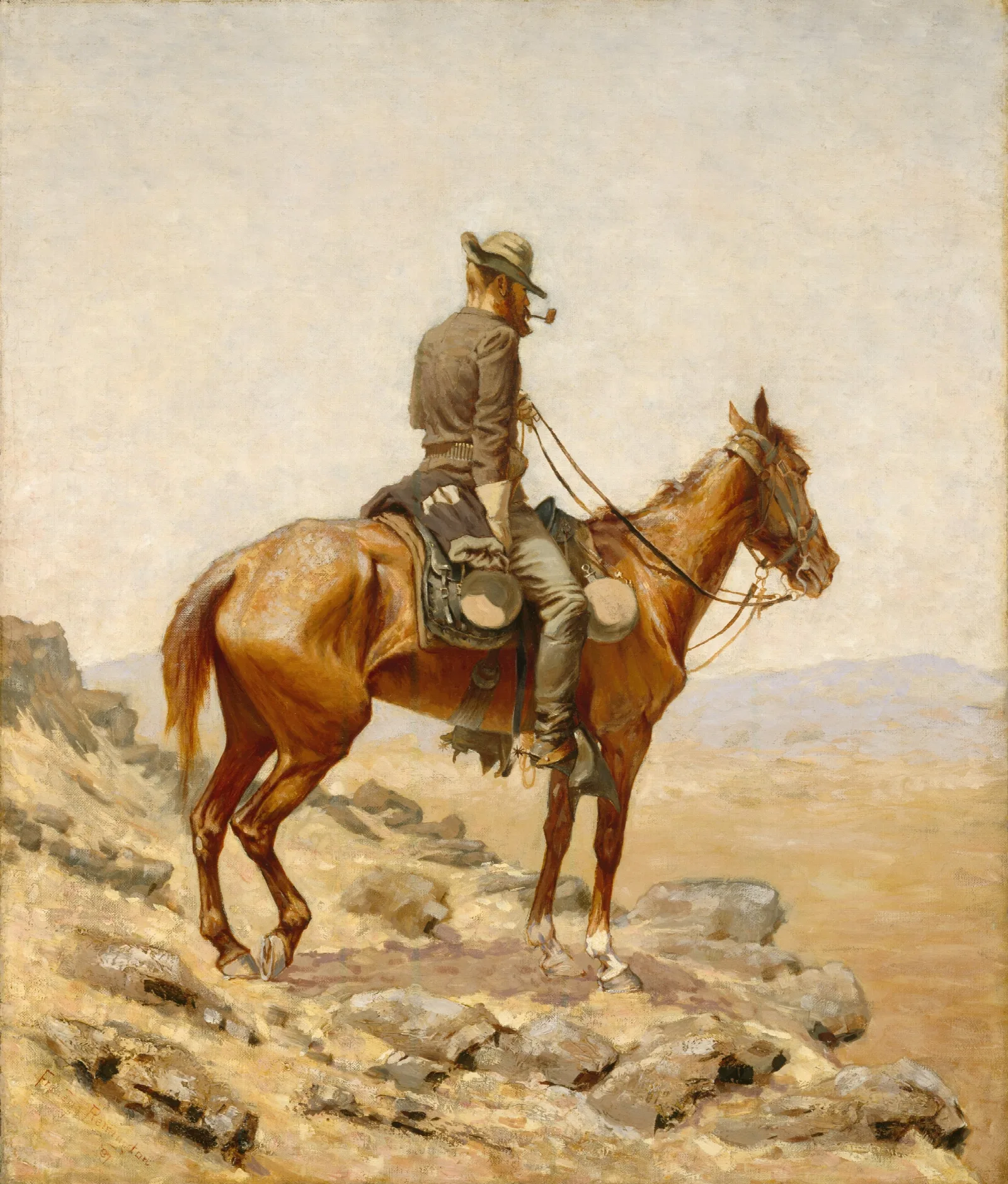 The Lookout 3 Wall Art by Frederic Remington - Canvas Print
