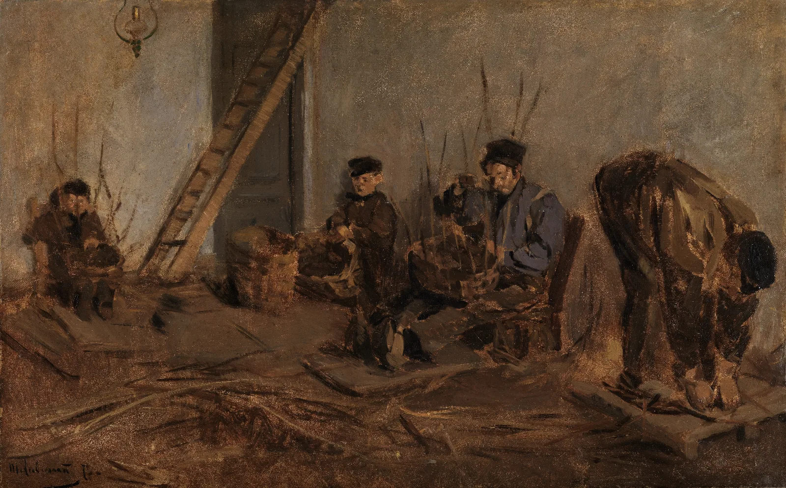 Die Korbflechter Wall Art by Max Liebermann - Canvas Print
