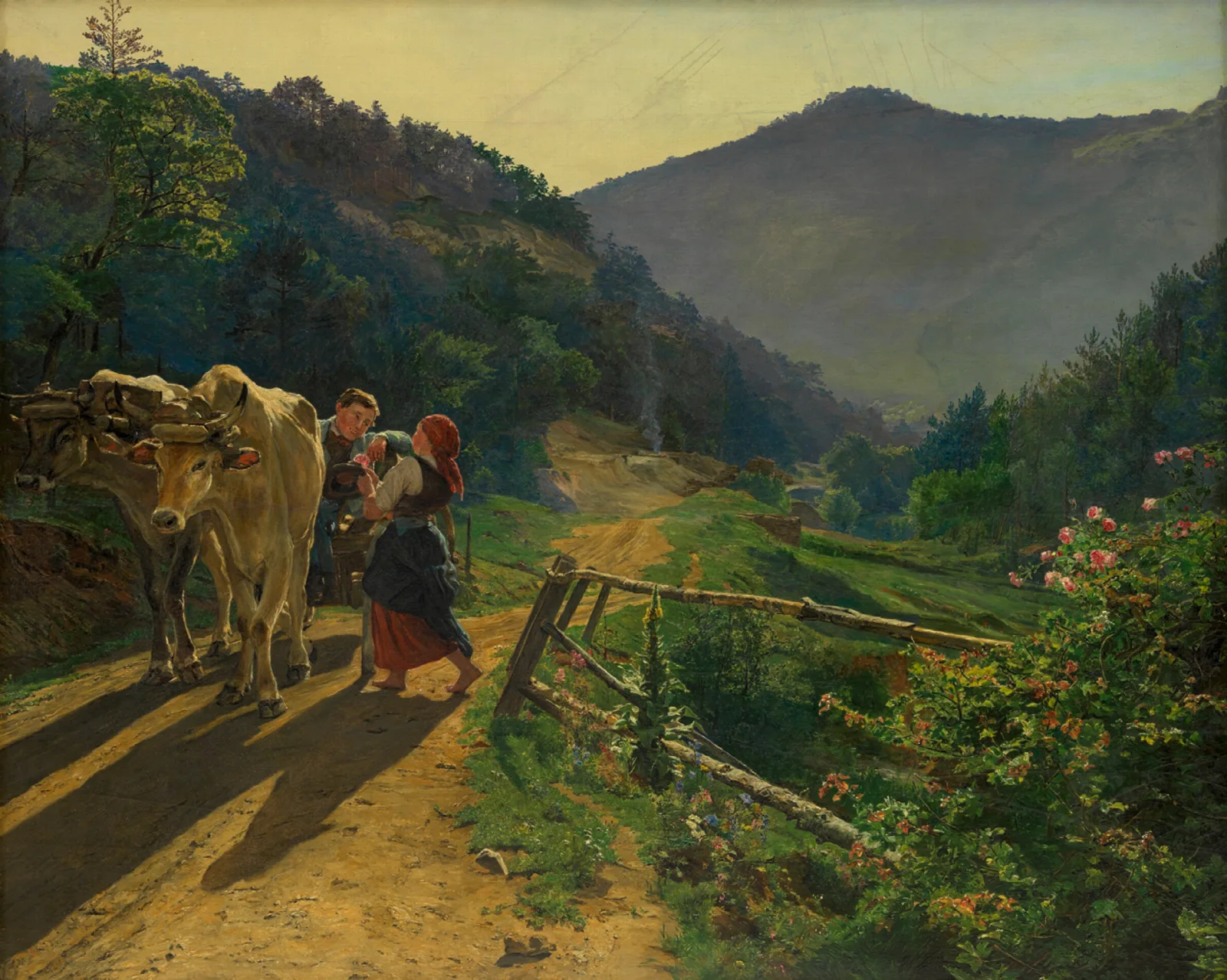 Die Rosenzeit Wall Art by Ferdinand Georg Waldmüller - Canvas Print