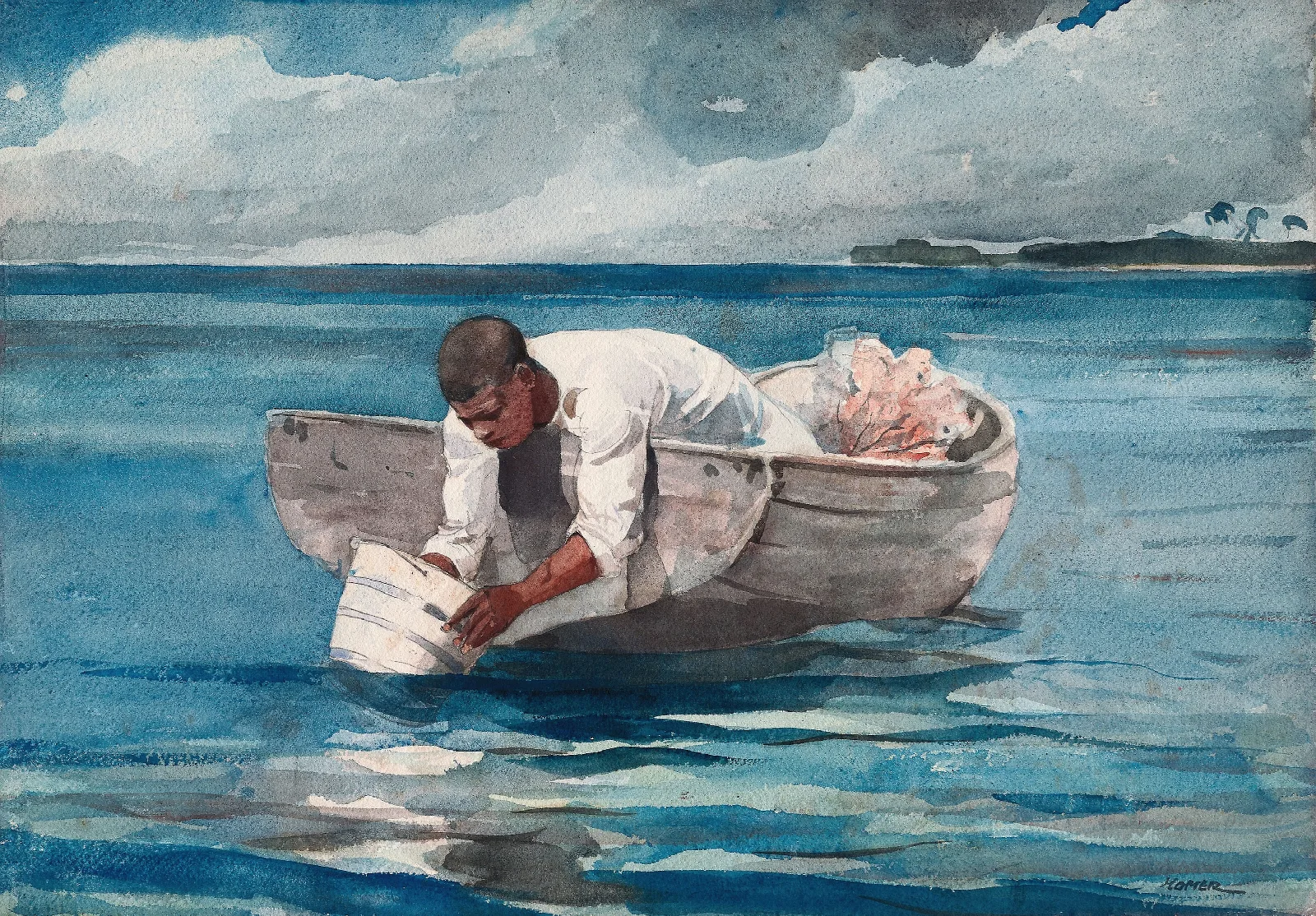 The Water Fan Wall Art by Winslow Homer - Canvas Print