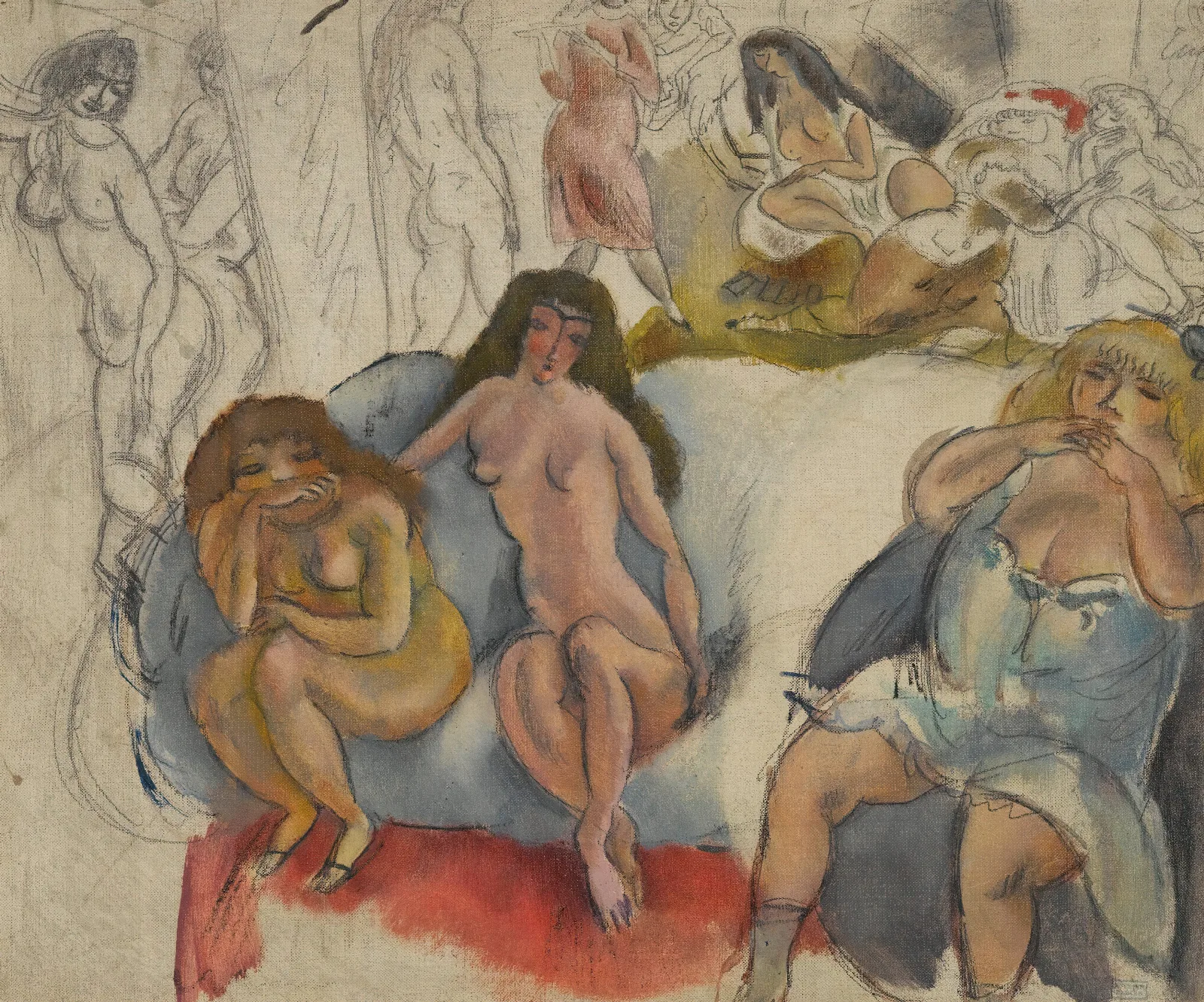 Femmes Galantes Wall Art by Jules Pascin - Canvas Print