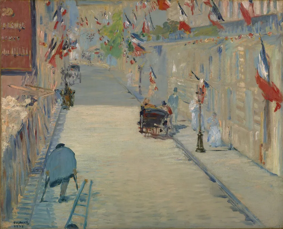 The Rue Mosnier With Flags Wall Art by Édouard Manet - Canvas Print