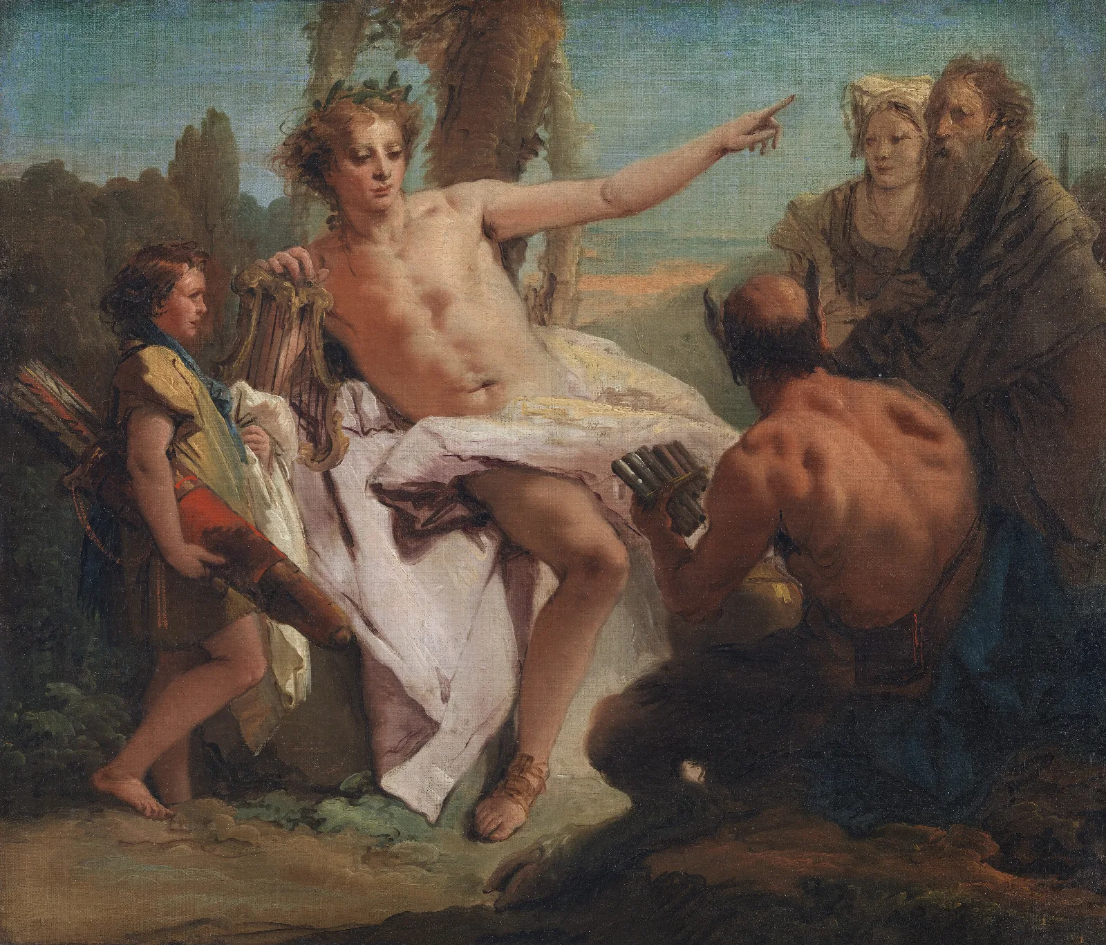 Apollo And Marsyas 3 Wall Art by Giovanni Battista Tiepolo - Canvas Print