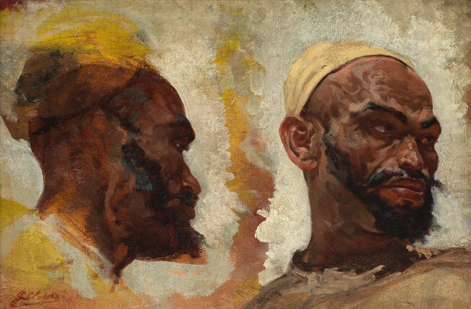 Arab Head Studies Wall Art by Georges Jules Victor Clairin - Canvas Print