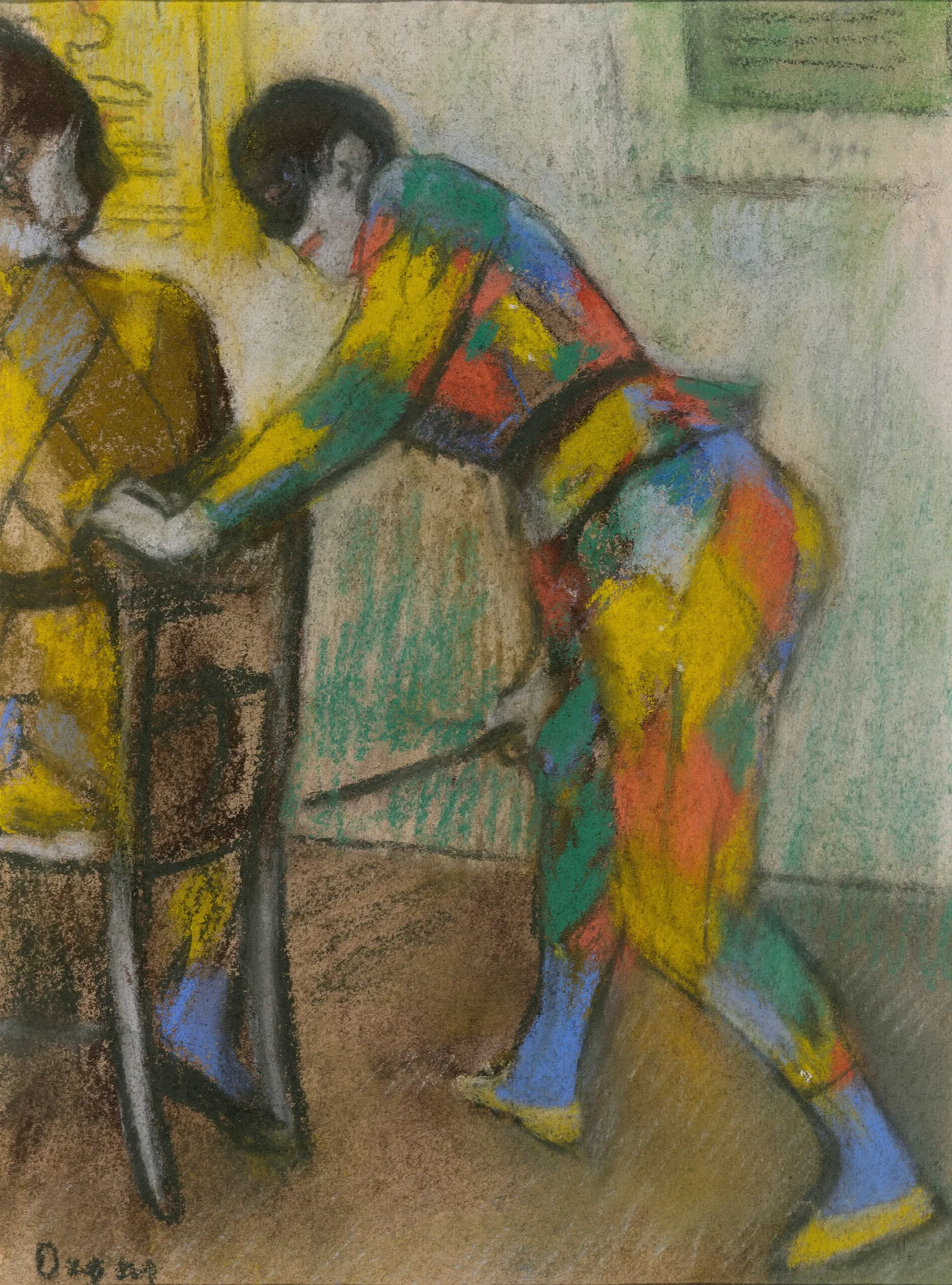 Two Harlequins Wall Art by Edgar Degas - Canvas Print