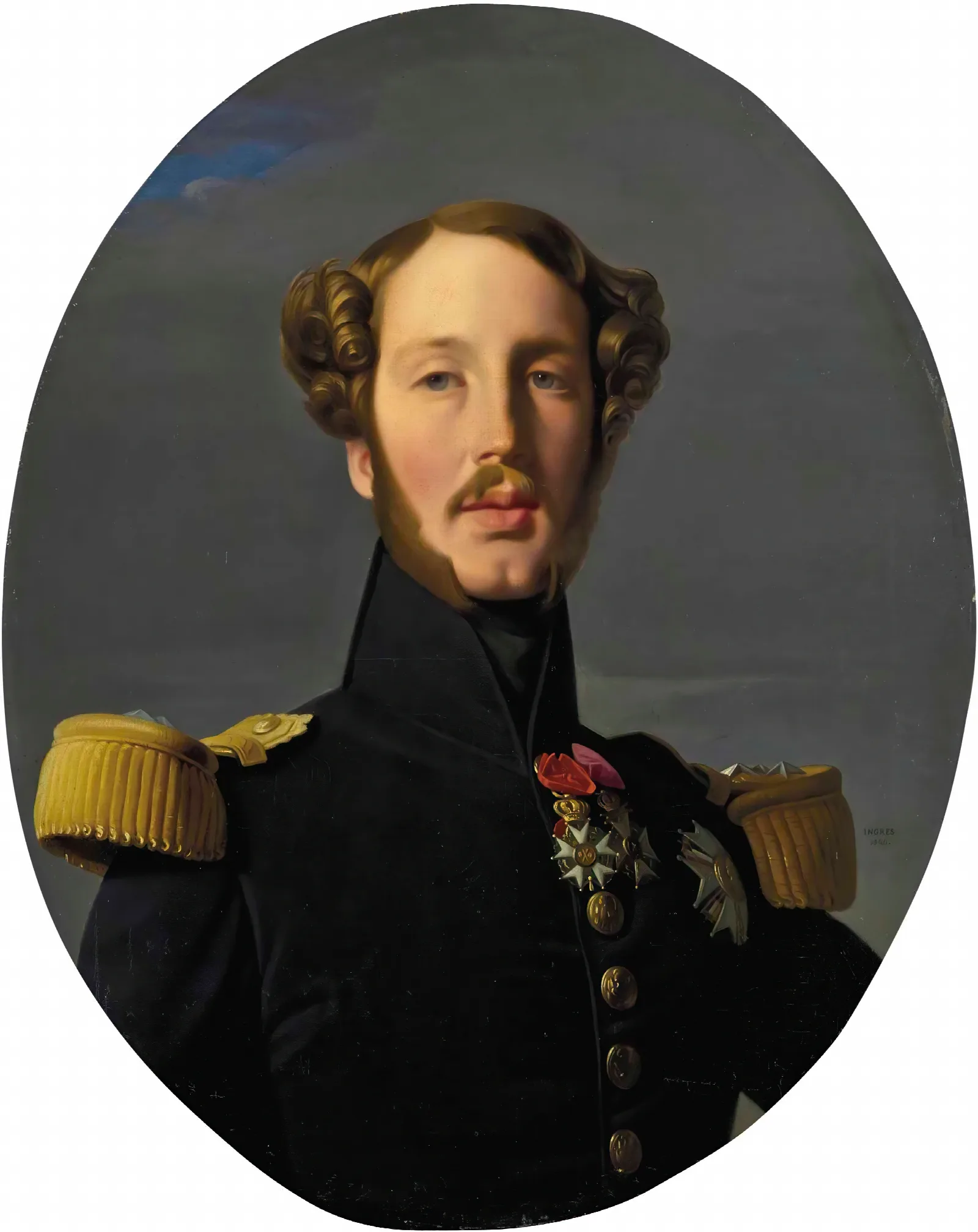 Portrait Of Ferdinand Philippe Louis Charles Henri Of Bourbon Orleans Duke Of Orleans Wall Art by Jean Auguste Dominique Ingres - Canvas Print