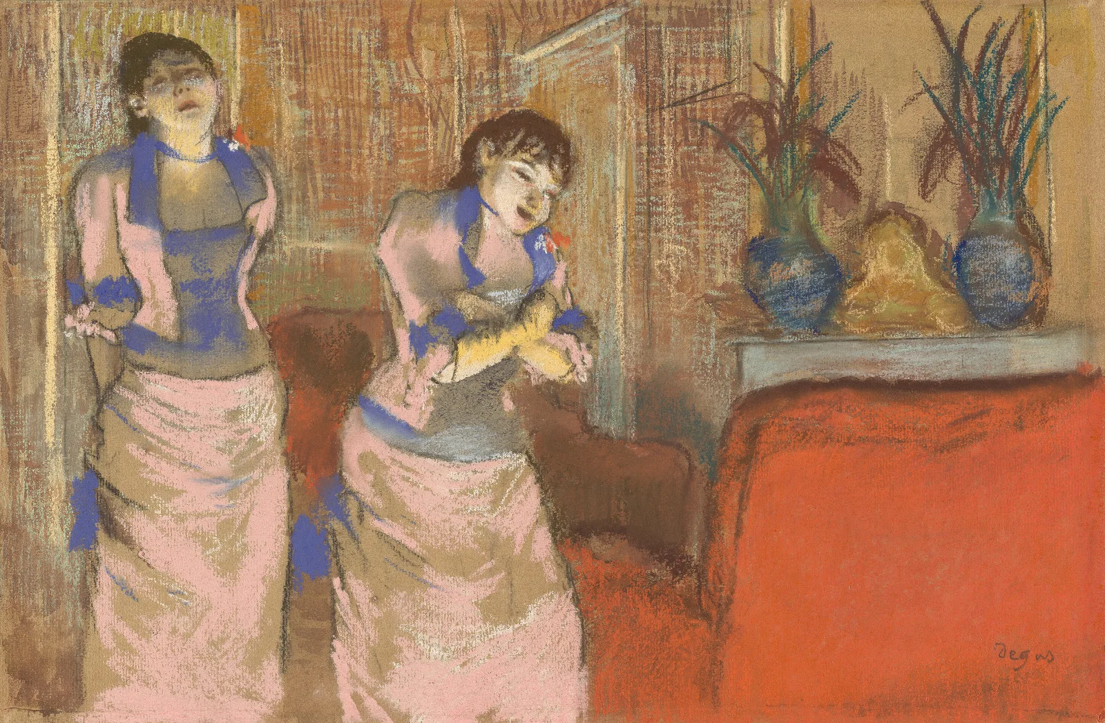Two Women 7 Wall Art by Edgar Degas - Canvas Print