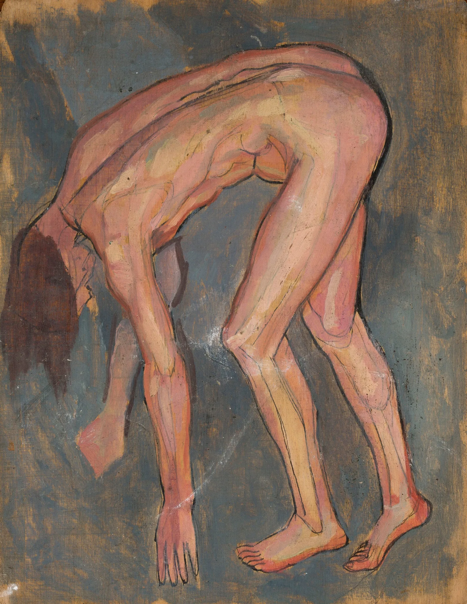 Nude Leaning 2 Wall Art by Jan Rembowski - Canvas Print