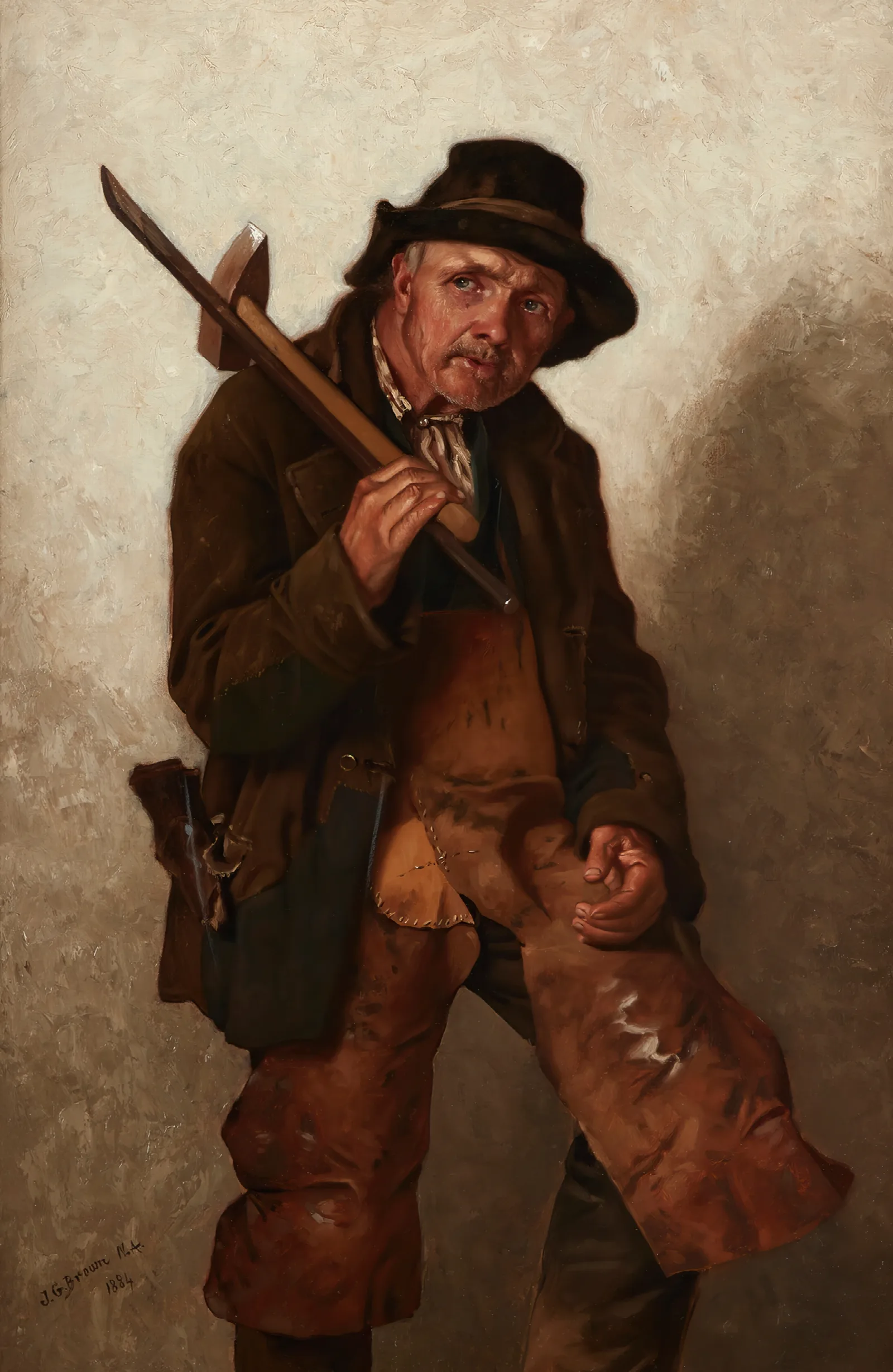 He Toils At Eighty Wall Art by John George Brown - Canvas Print