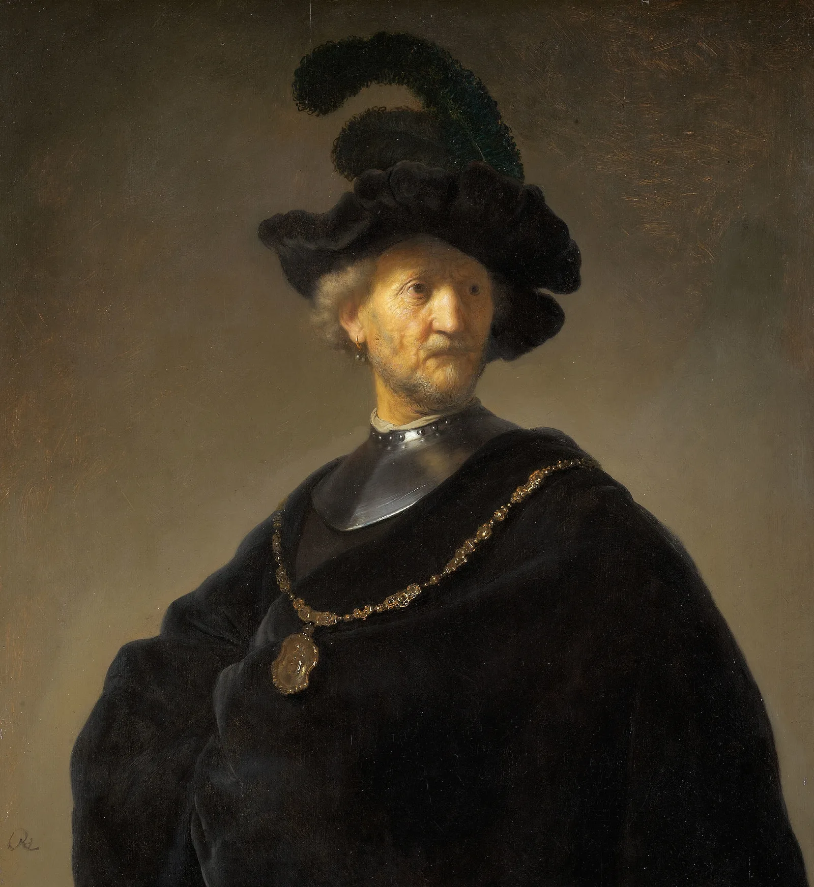 Old Man With A Gold Chain Wall Art by Rembrandt van Rijn - Canvas Print