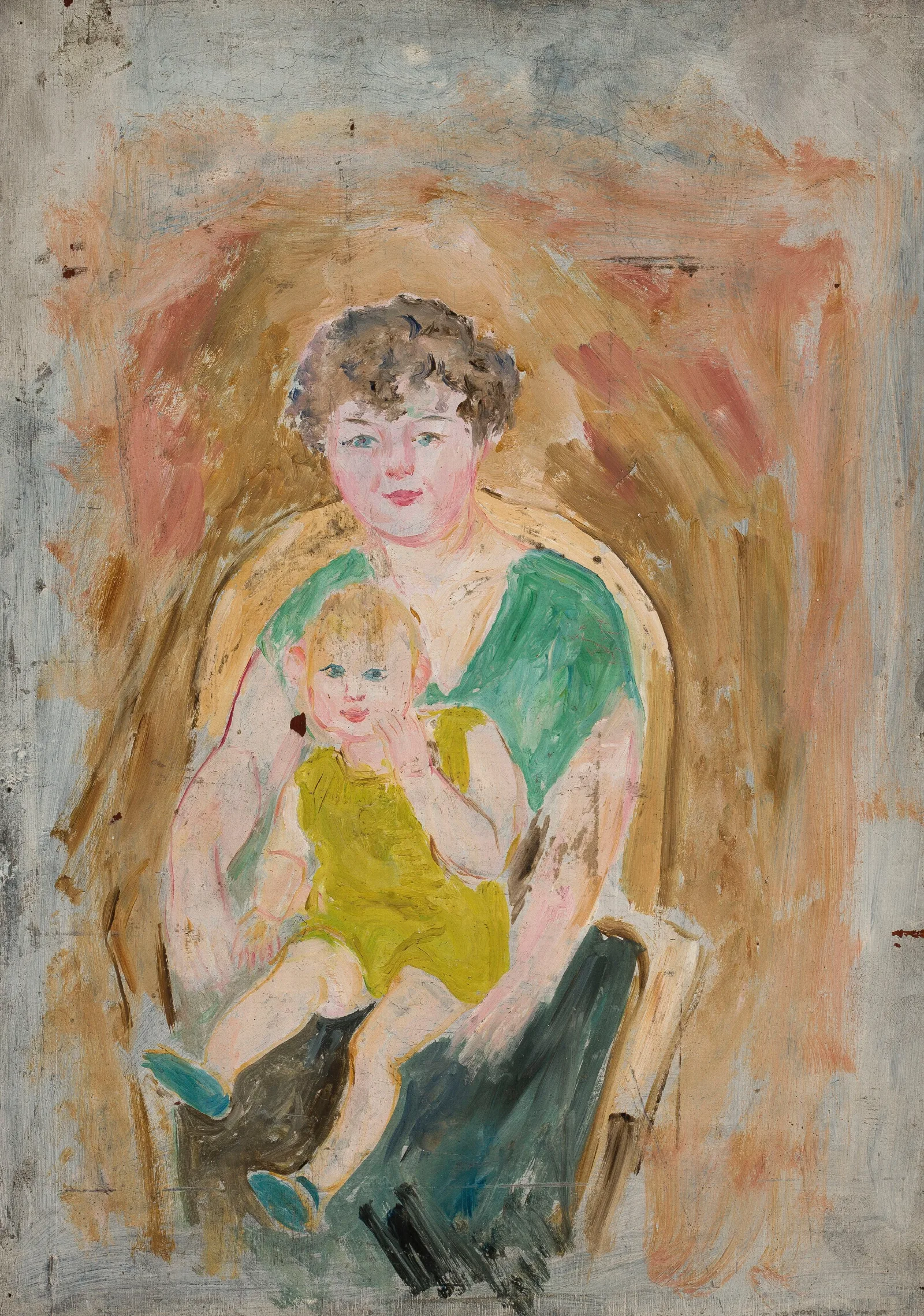 Mother And Child 35 Wall Art by Tadeusz Makowski - Canvas Print