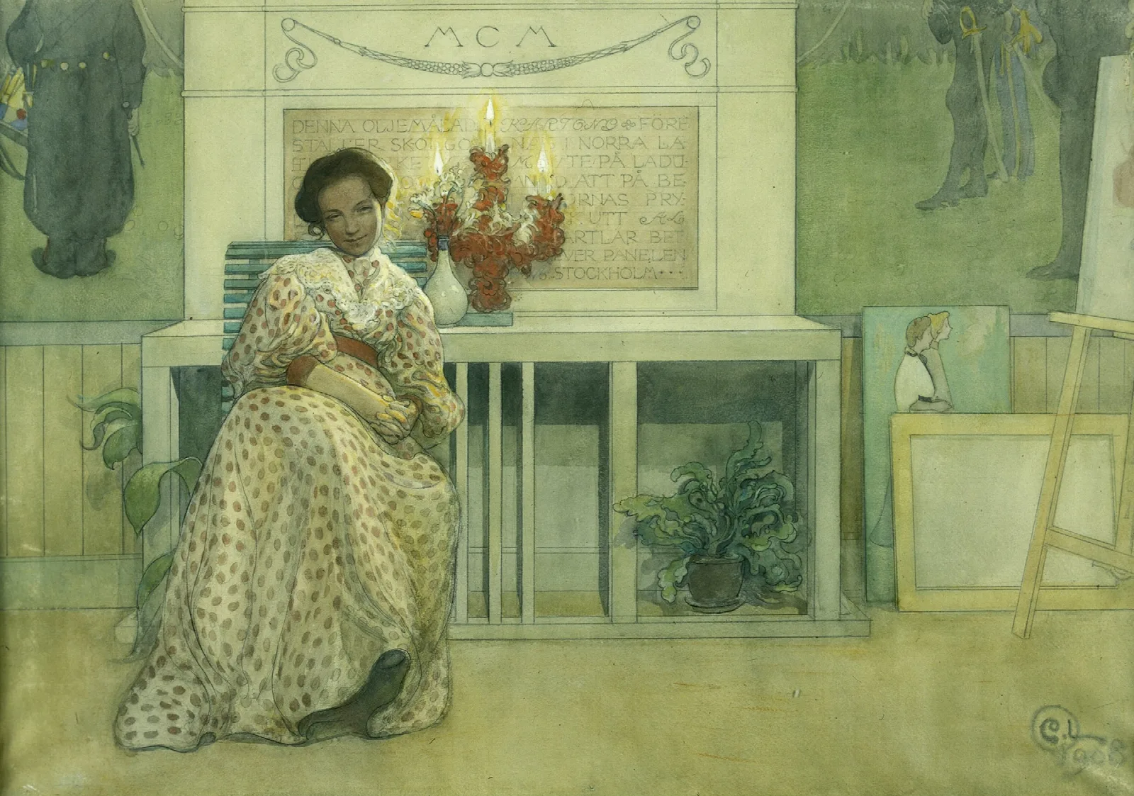 After The Prom Wall Art by Carl Larsson - Canvas Print