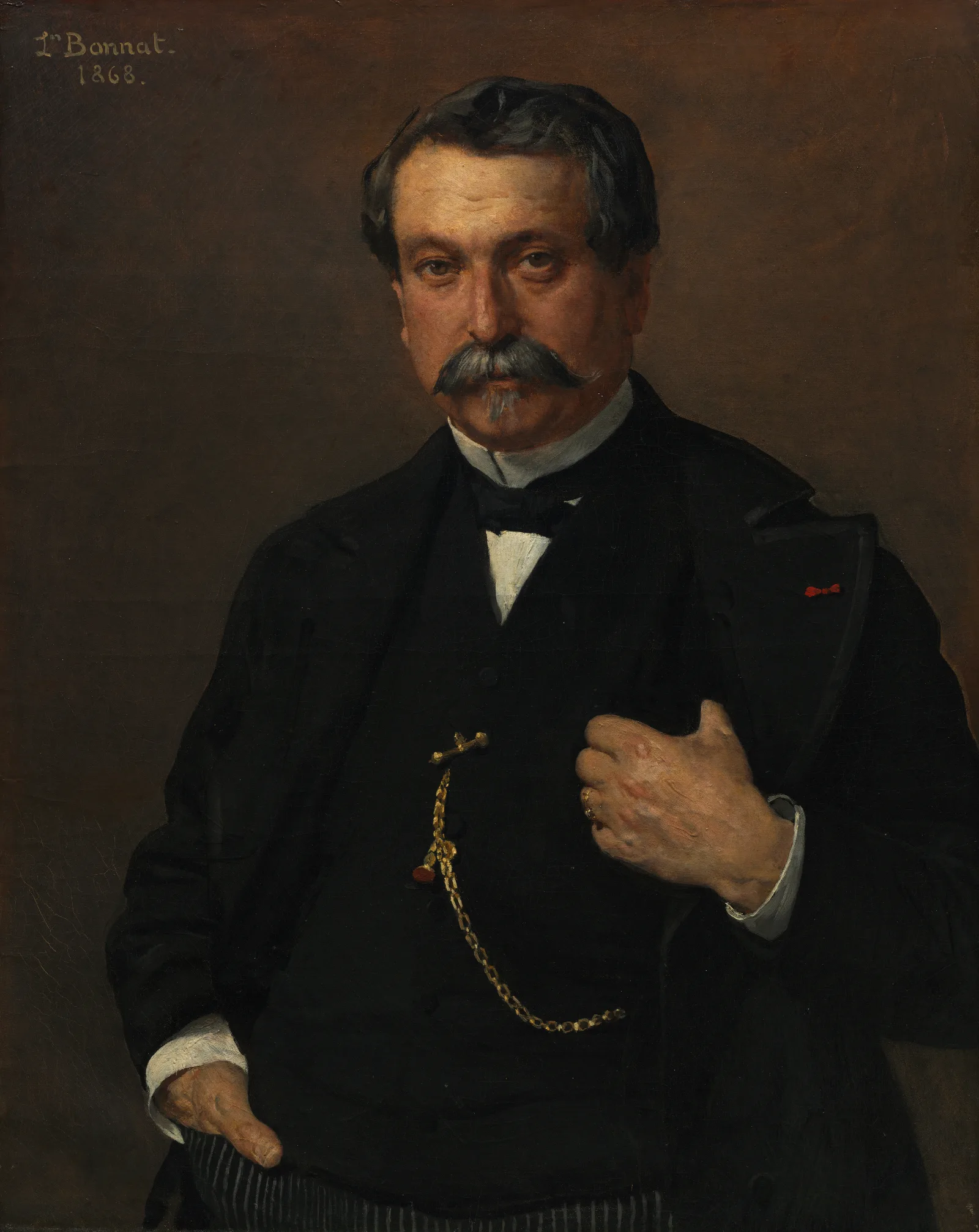 Portrait Of Jean Leglise Merchant Mayor Of Saint Martin De Seignanx Wall Art by Léon Bonnat - Canvas Print