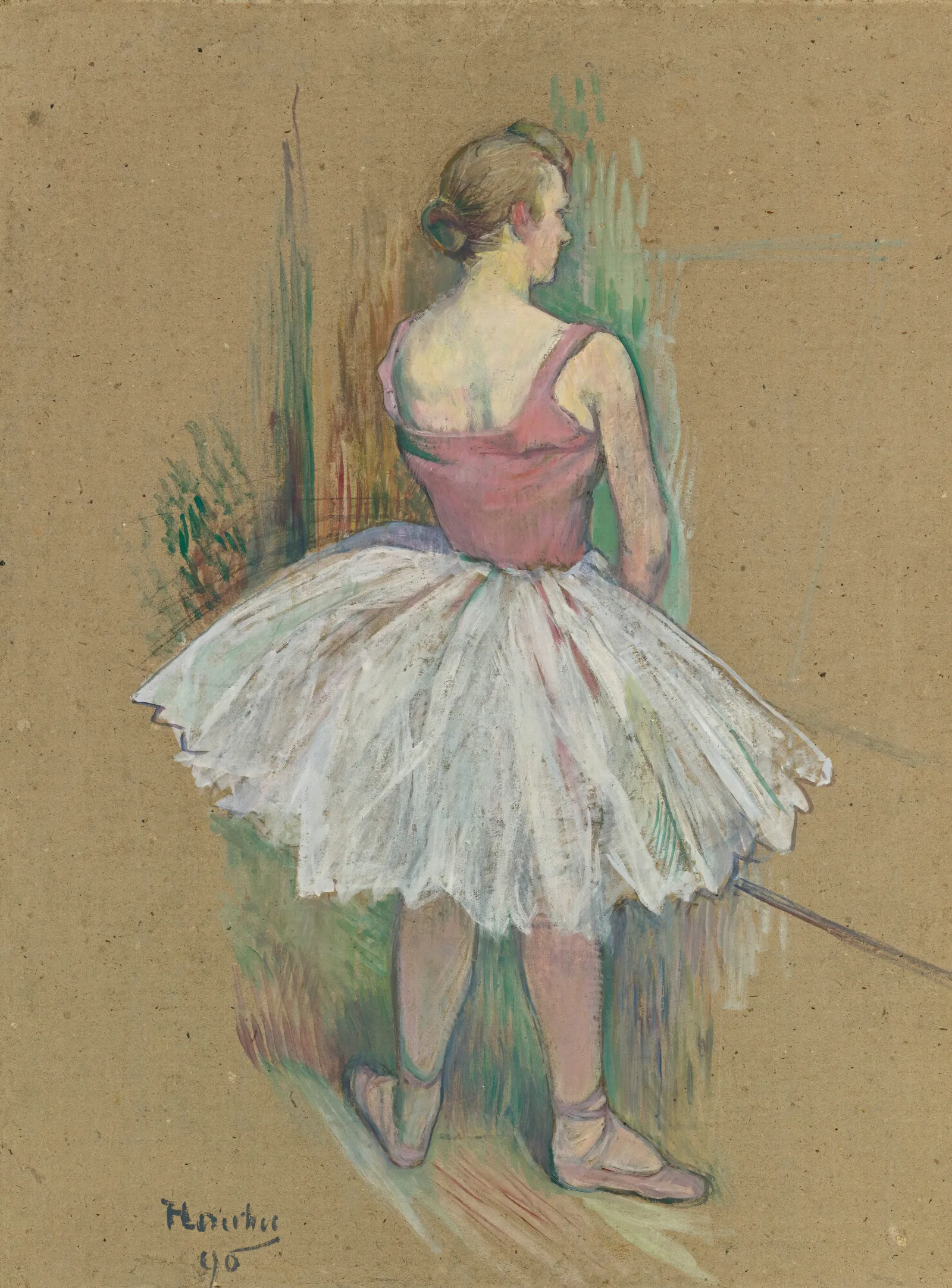 Danseuse En Pied Vue De Dos Wall Art by Henri de Toulouse-Lautrec - Canvas Print