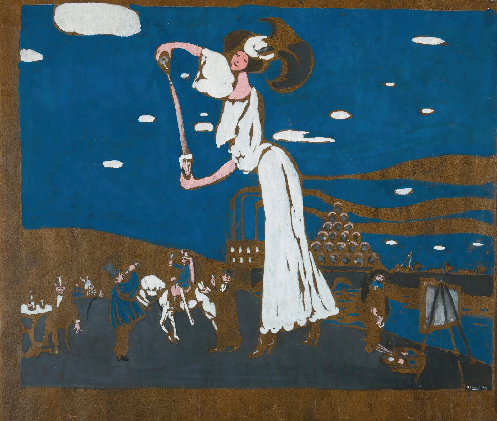 Sketch For A Poster For A French Brewery by Wassily Kandinsky - Canvas Print